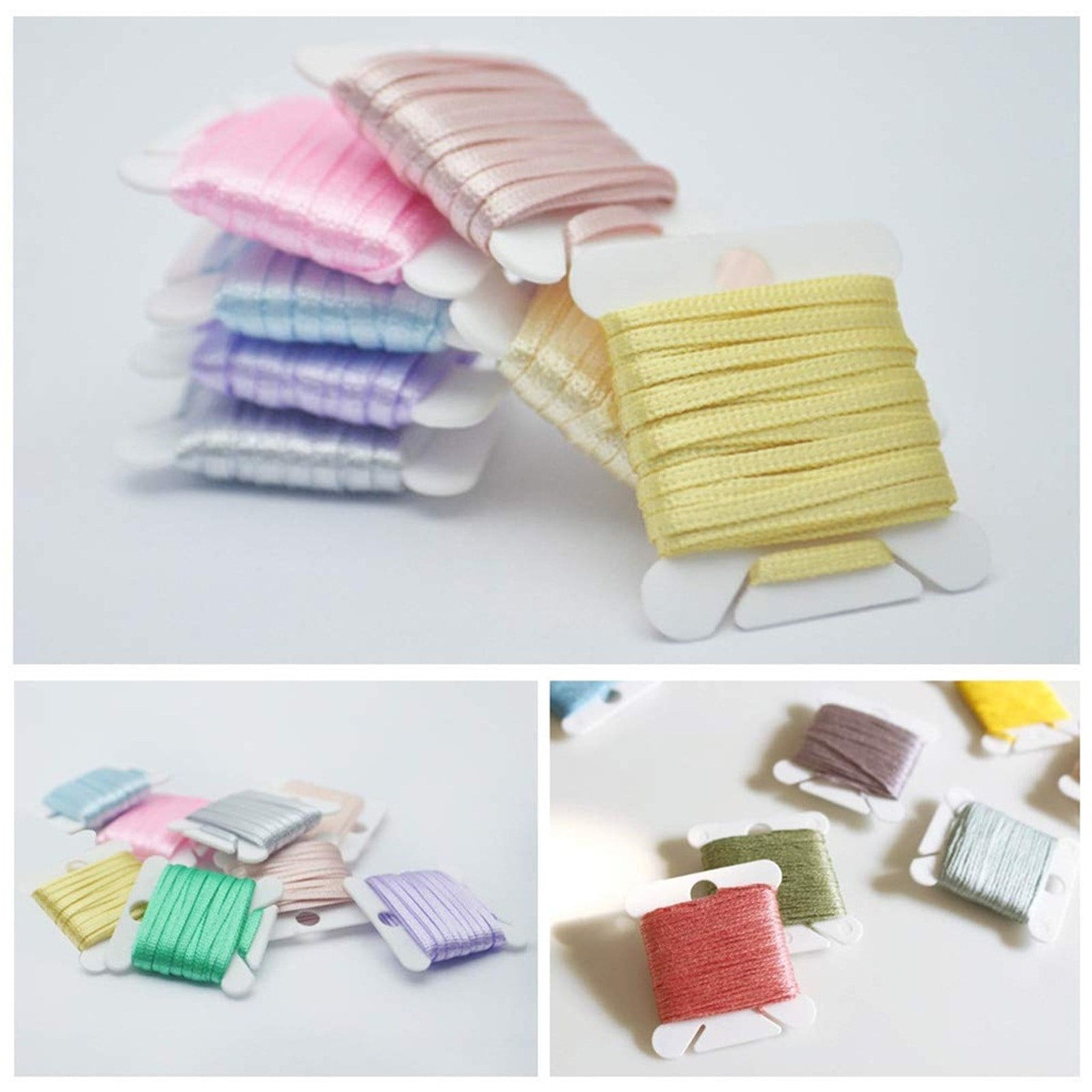 Chmadoxn Embroidery Floss Bobbins, Sewing Thread Winding Plate Board,50 pc Embroidery Floss Organizer, Plastic Embroidery Thread Cards for Cross Stitch Thread Holder Sewing Storage 100 pc white - Image 7