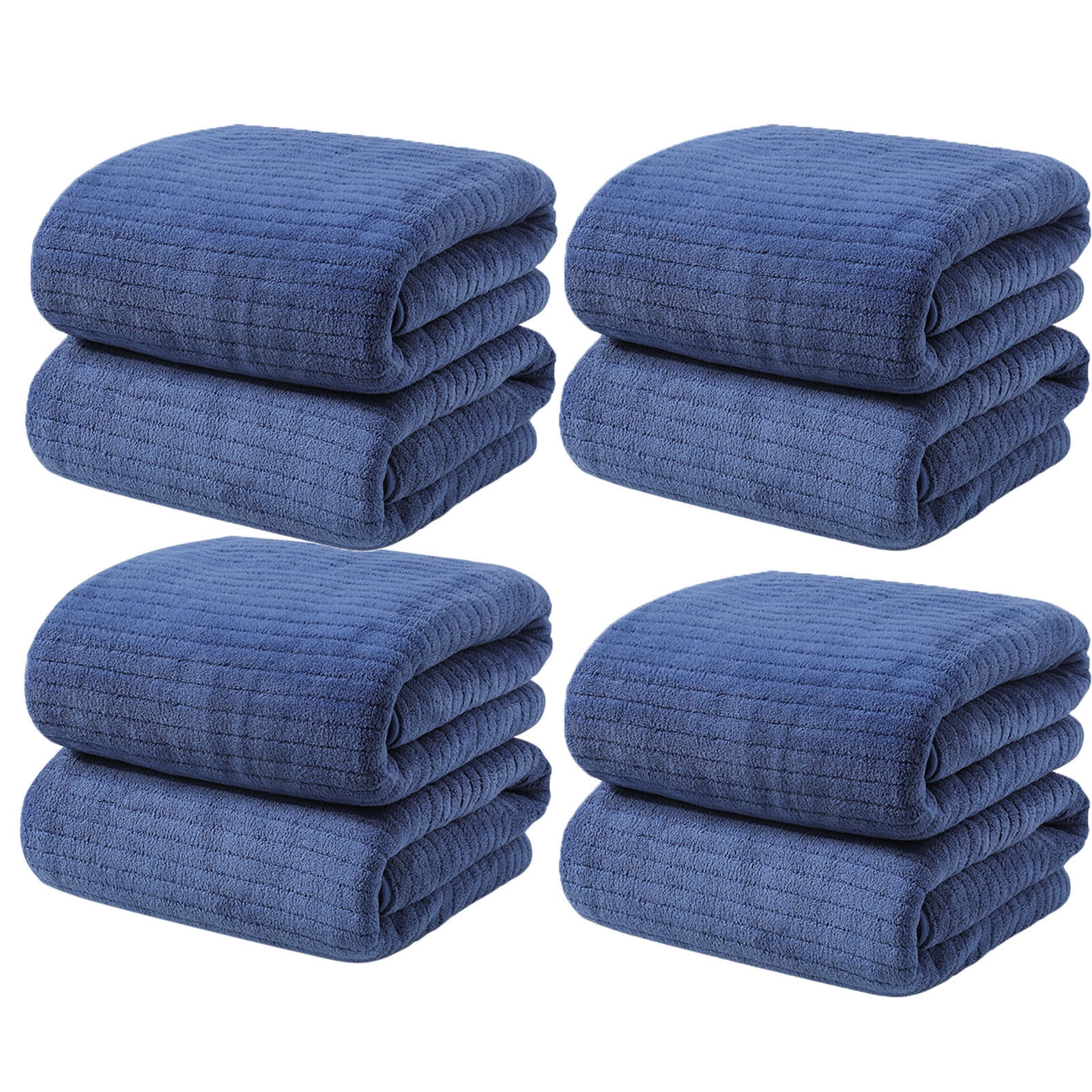 Chmadoxn Microfiber Hair Towel Wrap - Quick Dry Curly Hair Wraps for Women Wet Hair, Microfiber Towel for Hair, Hair Drying Towel Wrap, Hair Towels for Women, Hair Turban for Wet Hair (29 ×14 Inch) 4 pc Blue - Image 1