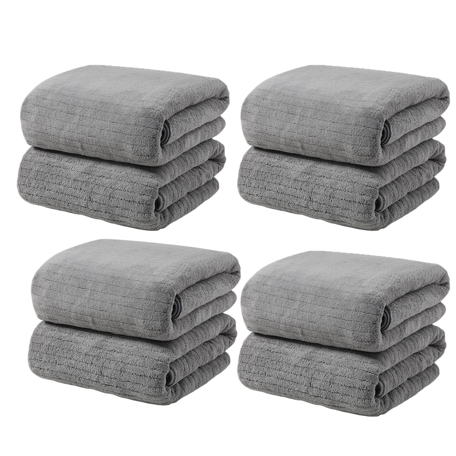 Chmadoxn Microfiber Hair Towel Wrap - Quick Dry Curly Hair Wraps for Women Wet Hair, Microfiber Towel for Hair, Hair Drying Towel Wrap, Hair Towels for Women, Hair Turban for Wet Hair (29 ×14 Inch) 4 pc Gray - Image 1