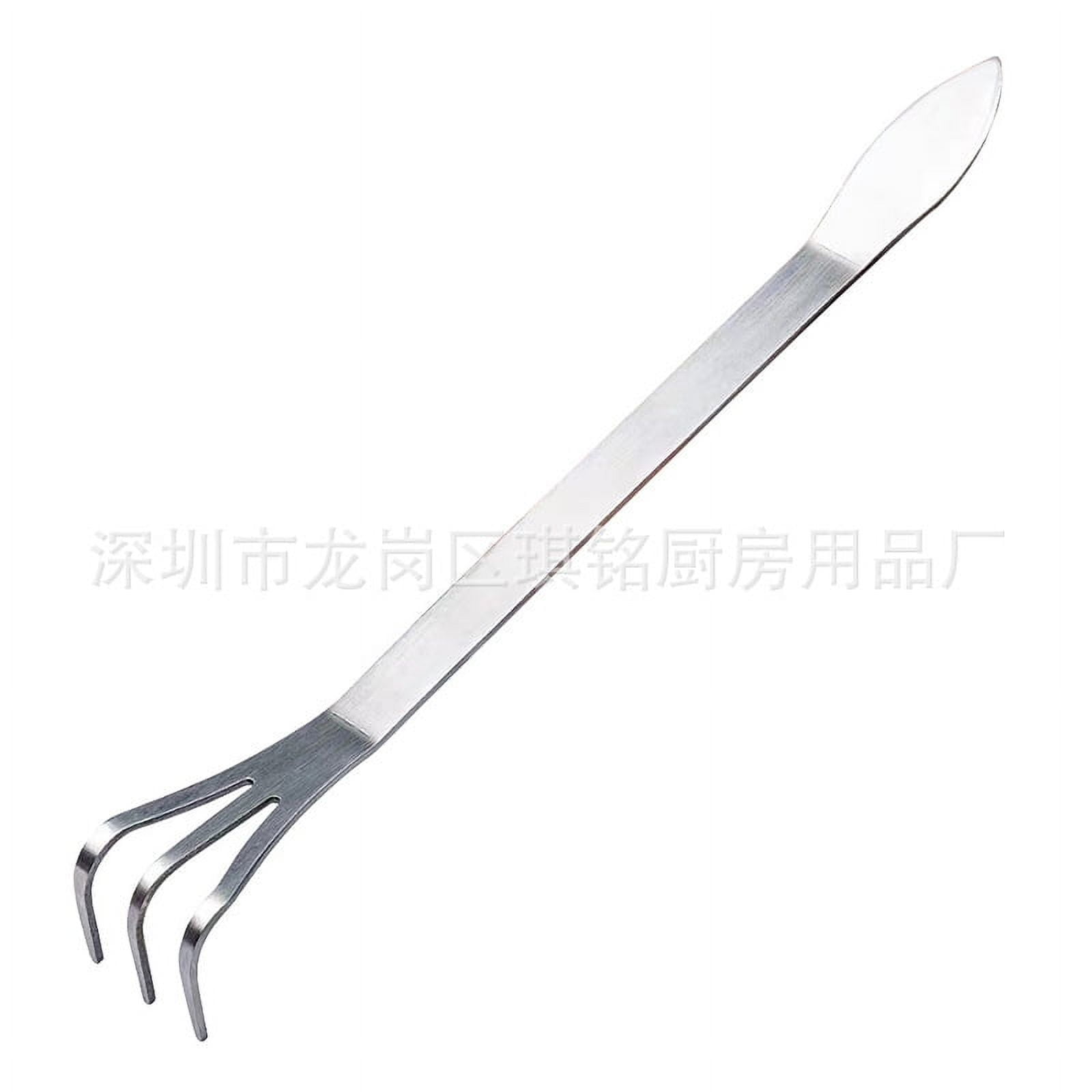 Stainless Steel Rake Cultivator for Gardening 3-Prong Bonsai Root Rake Tool rake for Loosening Soil soil loosening tool in Small Gardens 24.50X3.50X3.50CM Silver - Image 1
