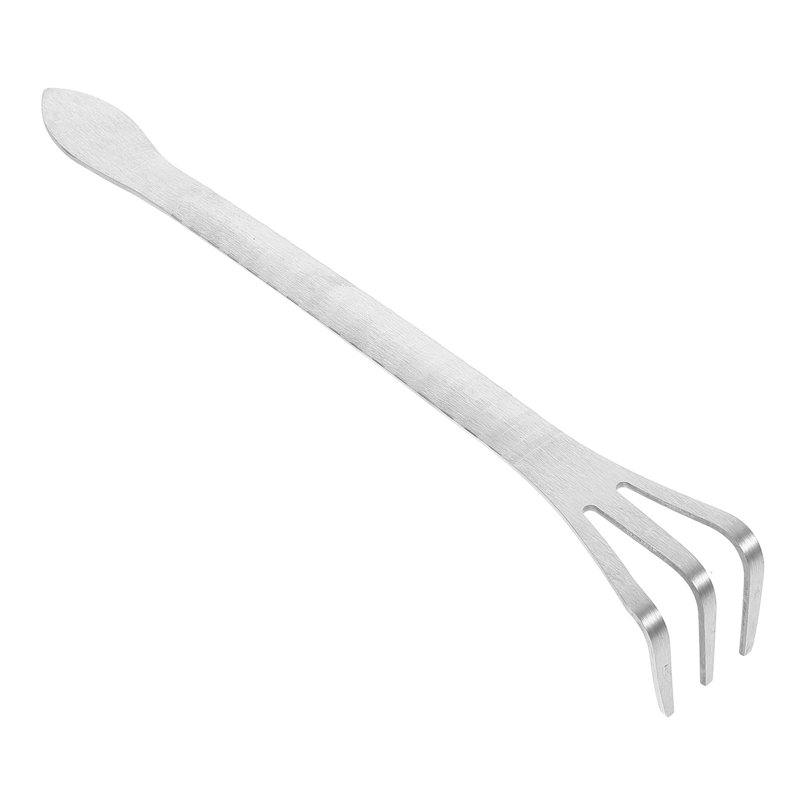Stainless Steel Rake Cultivator for Gardening 3-Prong Bonsai Root Rake Tool rake for Loosening Soil soil loosening tool in Small Gardens 24.50X3.50X3.50CM Silver - Image 3