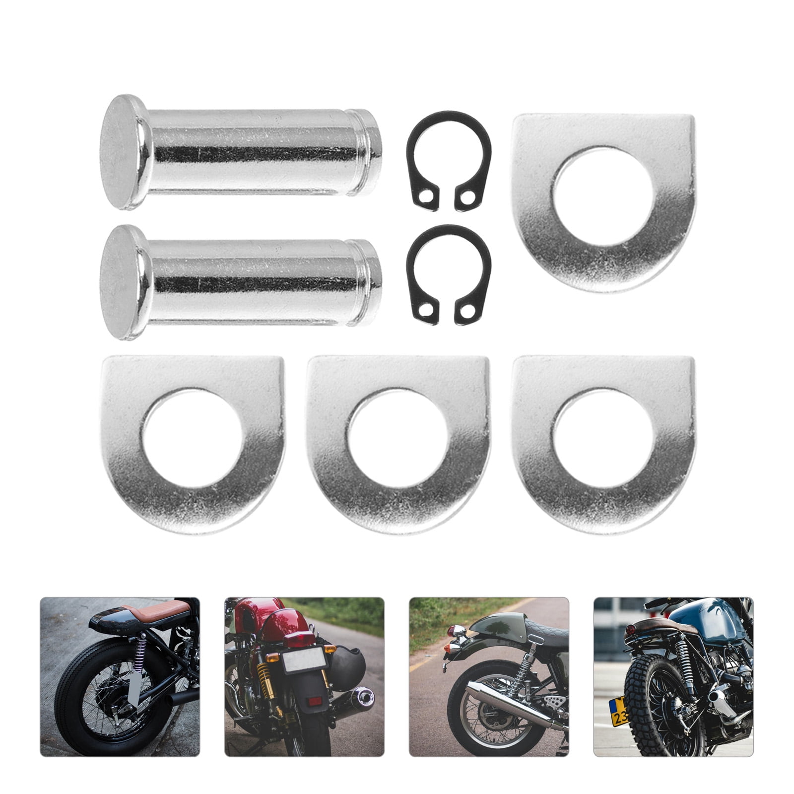 Universal Motorcycle Foot Peg Mounting Pins Kit Motorcycle Foot Pegs Foot Pegs Mount Bolt Pins Washers Kit Compatible compatible for motorcycle 3.00X1.10X1.10CM Silver - Image 3