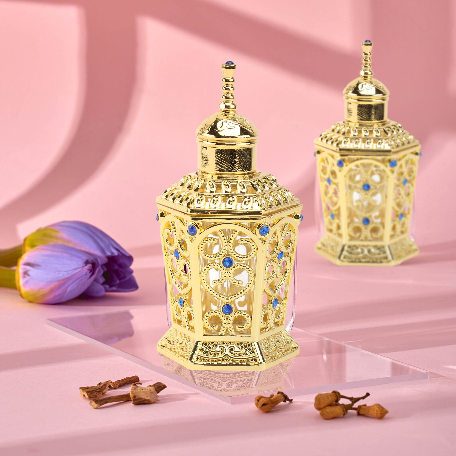 HOOWIFFY Golden Glass Perfume Bottle with Craftsmanship 1Pc - Image 6