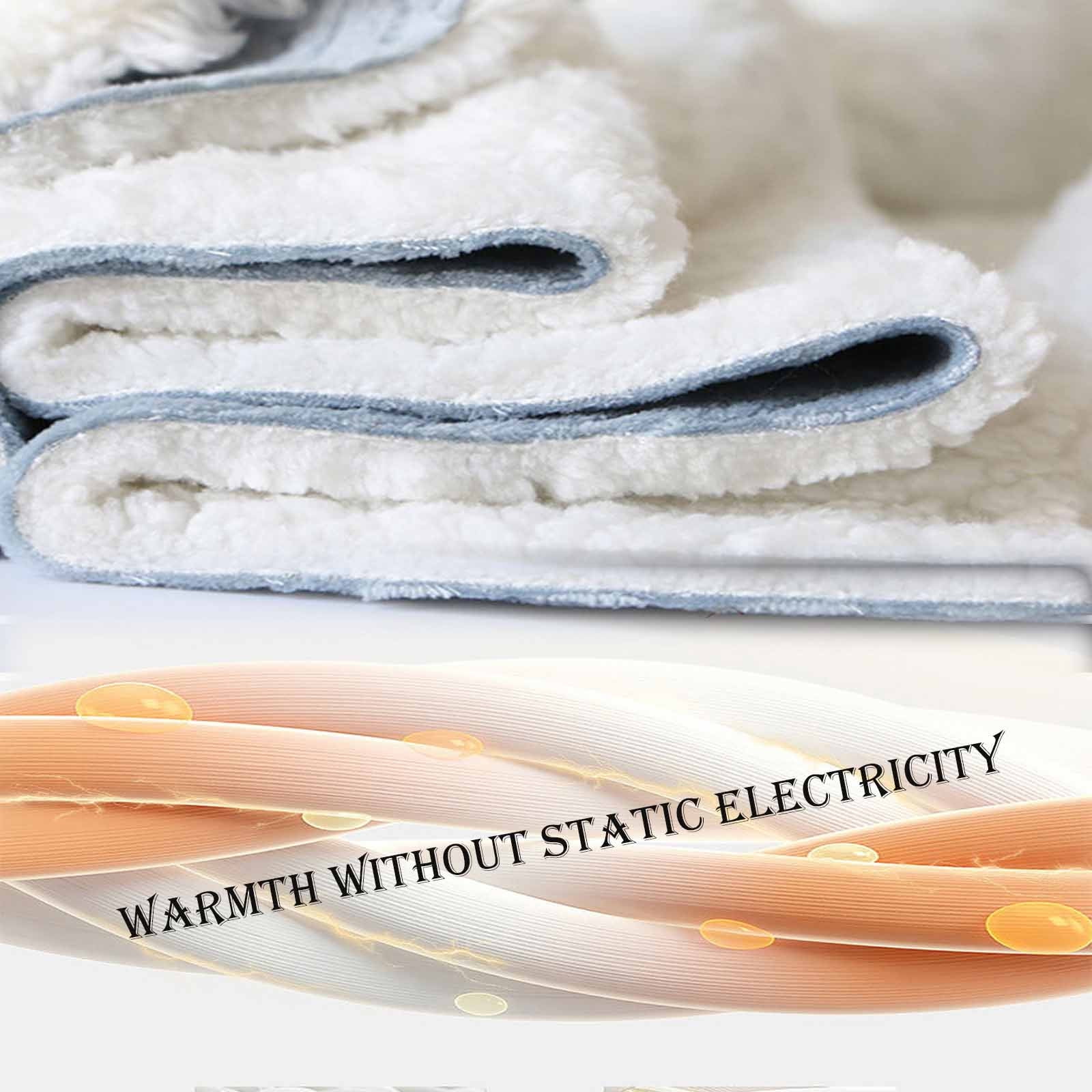 Kdkad Double-Sided Wearable Blanket, Ultra Soft Flannel Shawl Blanket, Reversible Blanket for Women and Men, Throw Blanket for Home, Travel, Warm Present (31.5×47.2 Inch) 31.5×47.2 in Blue - Image 4