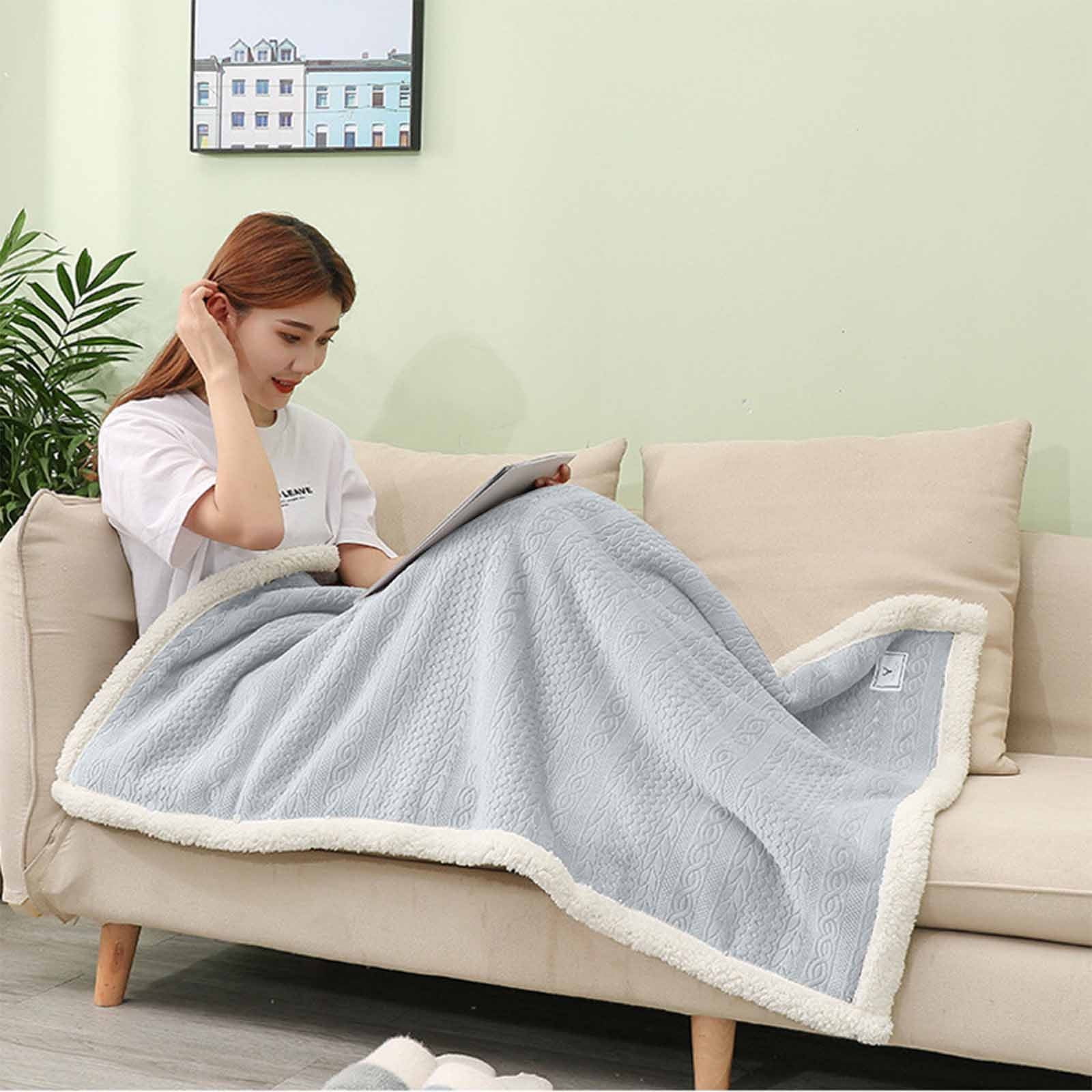Kdkad Double-Sided Wearable Blanket, Ultra Soft Flannel Shawl Blanket, Reversible Blanket for Women and Men, Throw Blanket for Home, Travel, Warm Present (31.5×47.2 Inch) 31.5×47.2 in Gray - Image 1