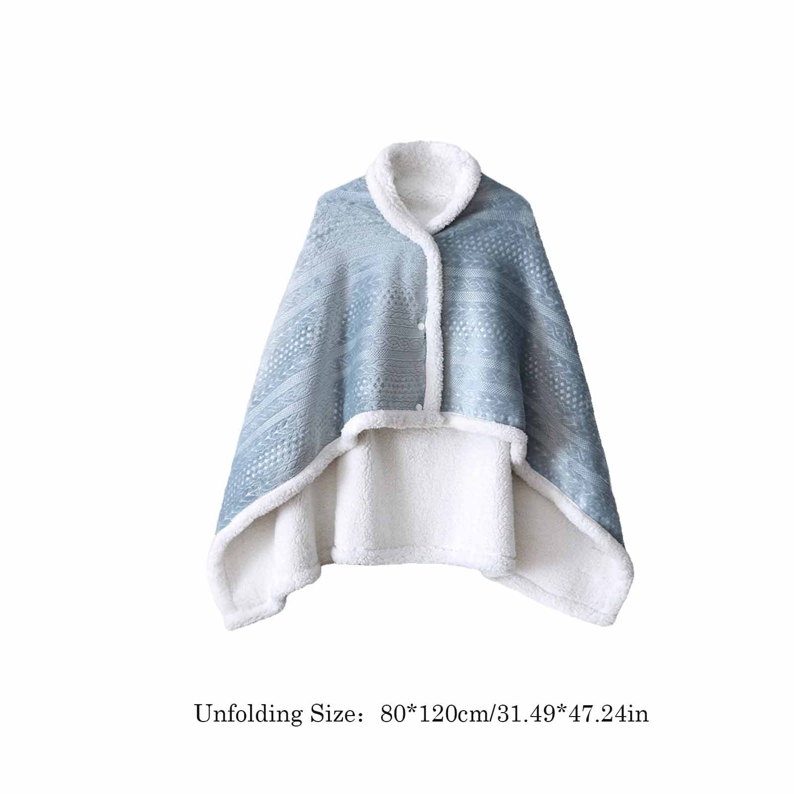 Kdkad Double-Sided Wearable Blanket, Ultra Soft Flannel Shawl Blanket, Reversible Blanket for Women and Men, Throw Blanket for Home, Travel, Warm Present (31.5×47.2 Inch) 31.5×47.2 in Gray - Image 3