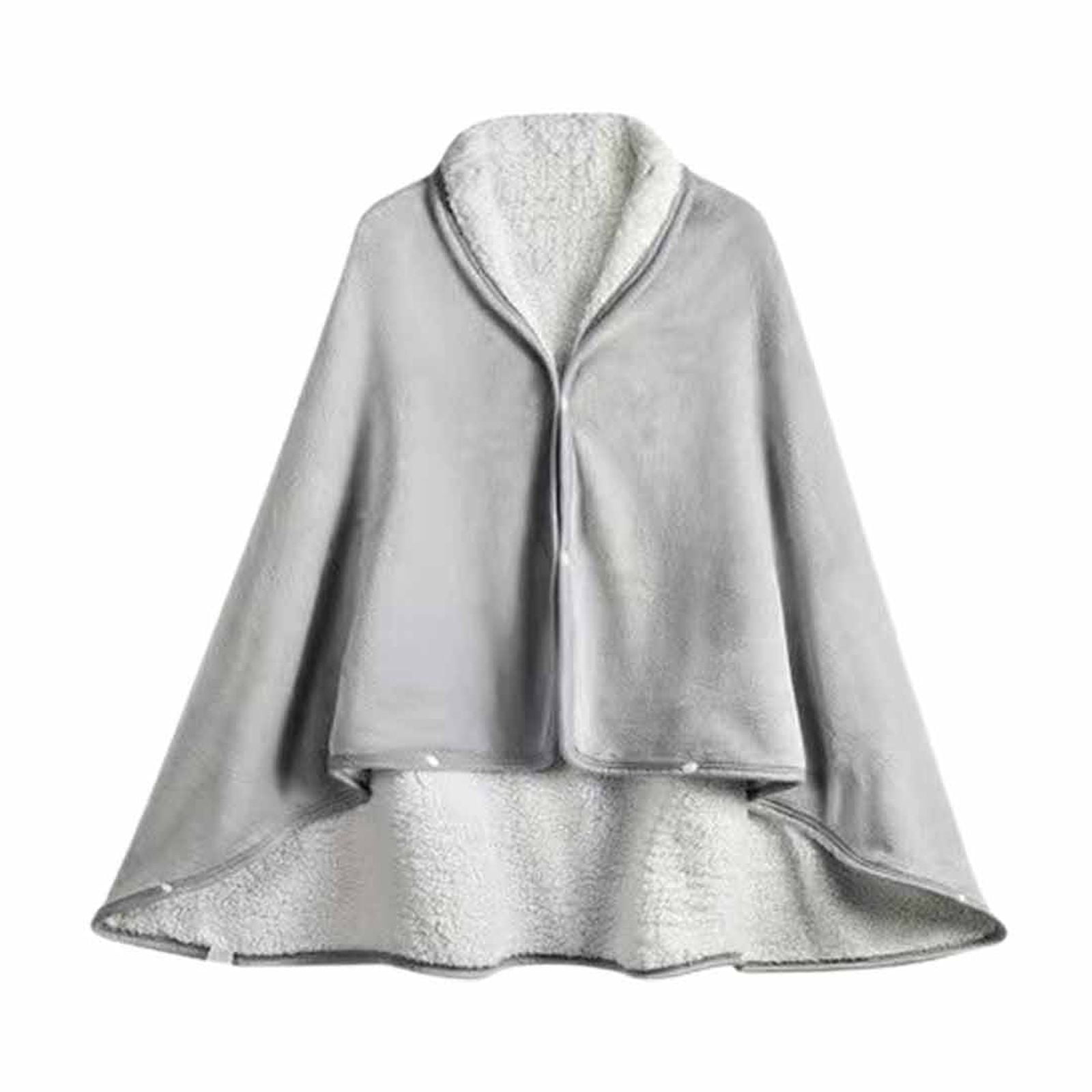 Kdkad Double-Sided Wearable Blanket, Ultra Soft Flannel Shawl Blanket, Reversible Blanket for Women and Men, Throw Blanket for Home, Travel, Warm Present (31.5×47.2 Inch) 39.3×59.1 in Gray - Image 2