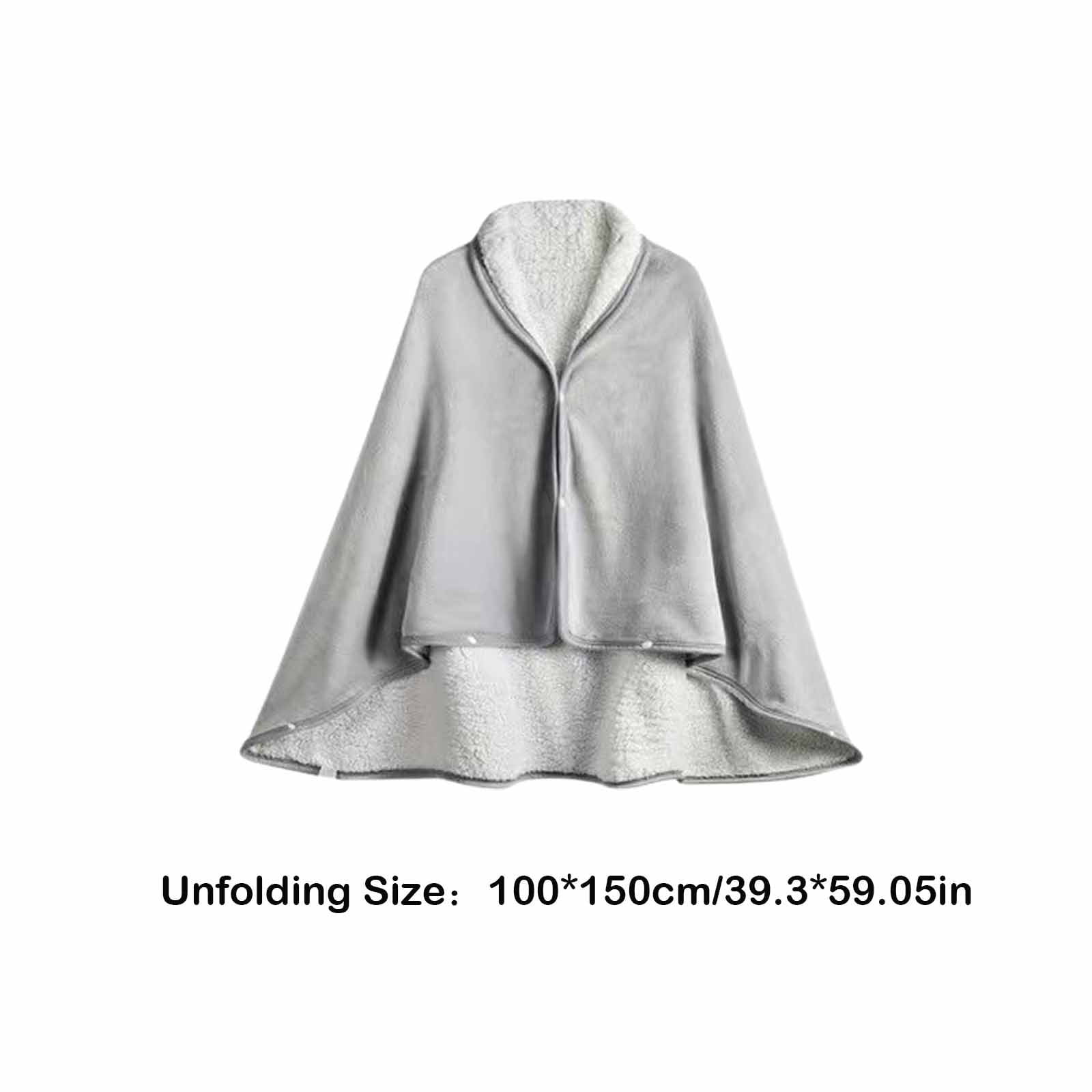 Kdkad Double-Sided Wearable Blanket, Ultra Soft Flannel Shawl Blanket, Reversible Blanket for Women and Men, Throw Blanket for Home, Travel, Warm Present (31.5×47.2 Inch) 39.3×59.1 in Navy - Image 3
