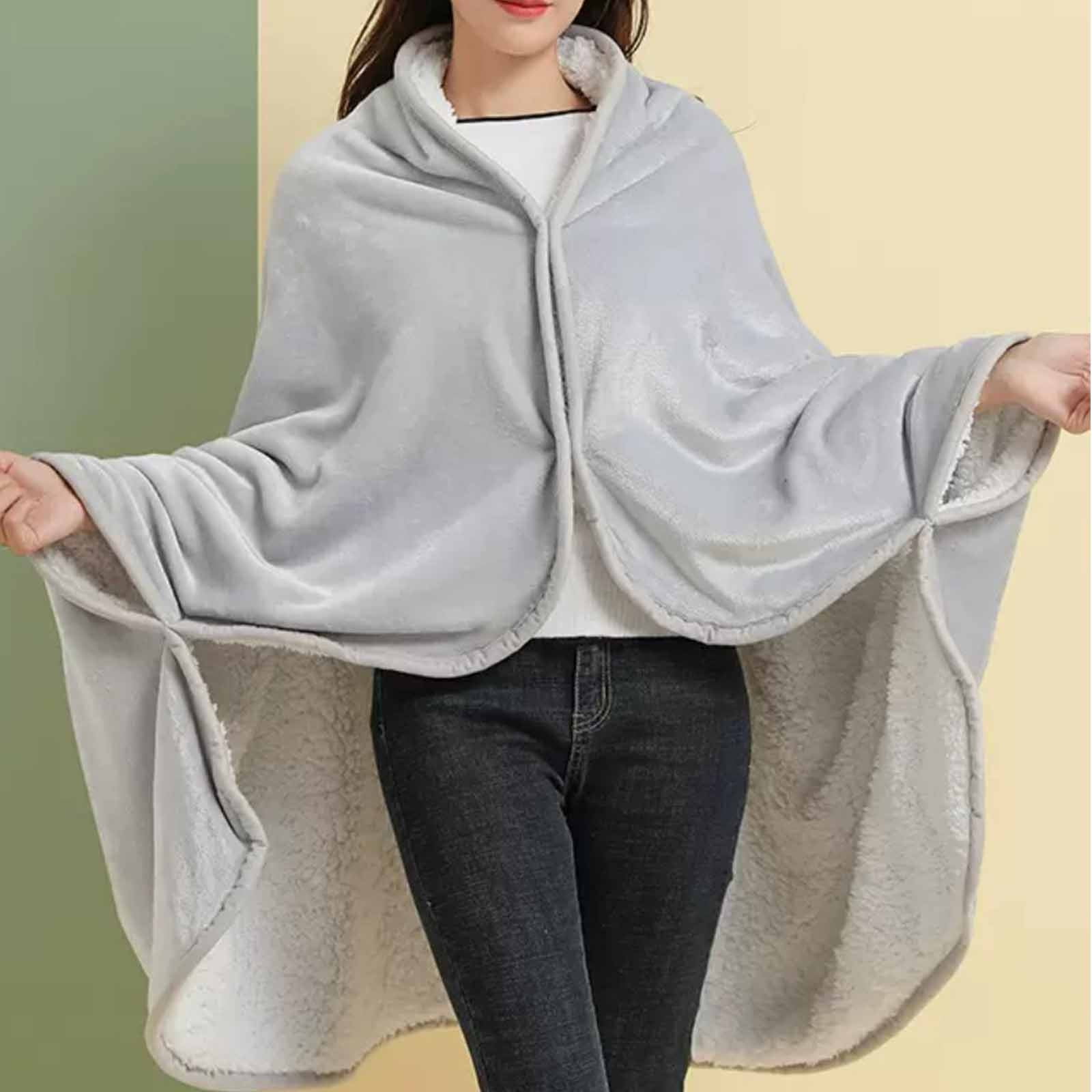 Kdkad Double-Sided Wearable Blanket, Ultra Soft Flannel Shawl Blanket, Reversible Blanket for Women and Men, Throw Blanket for Home, Travel, Warm Present (31.5×47.2 Inch) 39.3×59.1 in Pink - Image 1