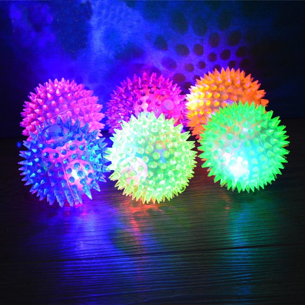 Darzheoy Light up LED Dog Ball Elastic Flashing Ball Glowing Interactive Dog Toy Ball Flash LED Dog Ball Toy Pet Color Ball Bounce-Activated for Dogs and Puppies (Random) Color random delivery - Image 2