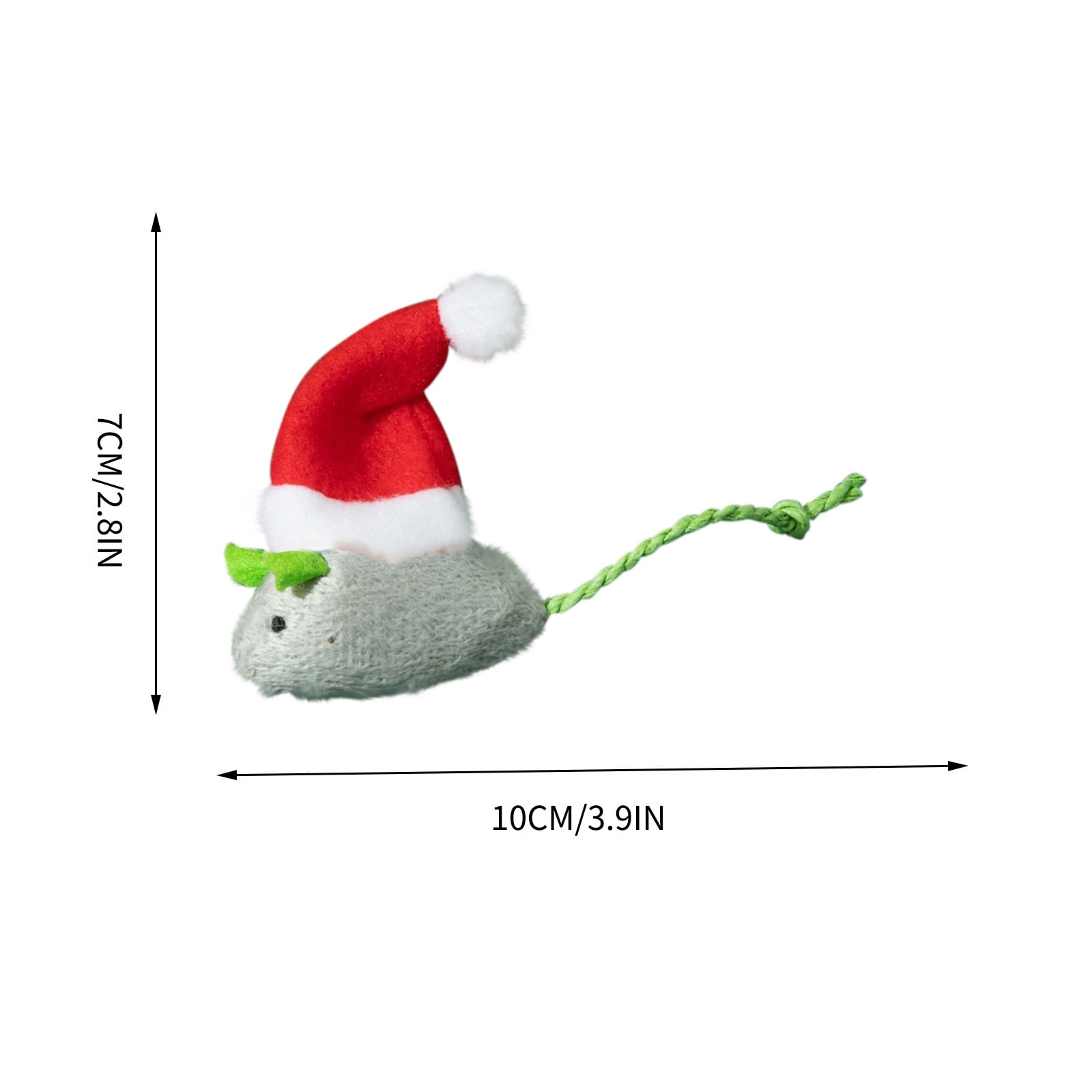 Darzheoy Catnip Toys Interactive Toy Christmas Hat Costume Plush Mouse Shaped Cat Toys for Cat Kitten Indoor A - Image 3