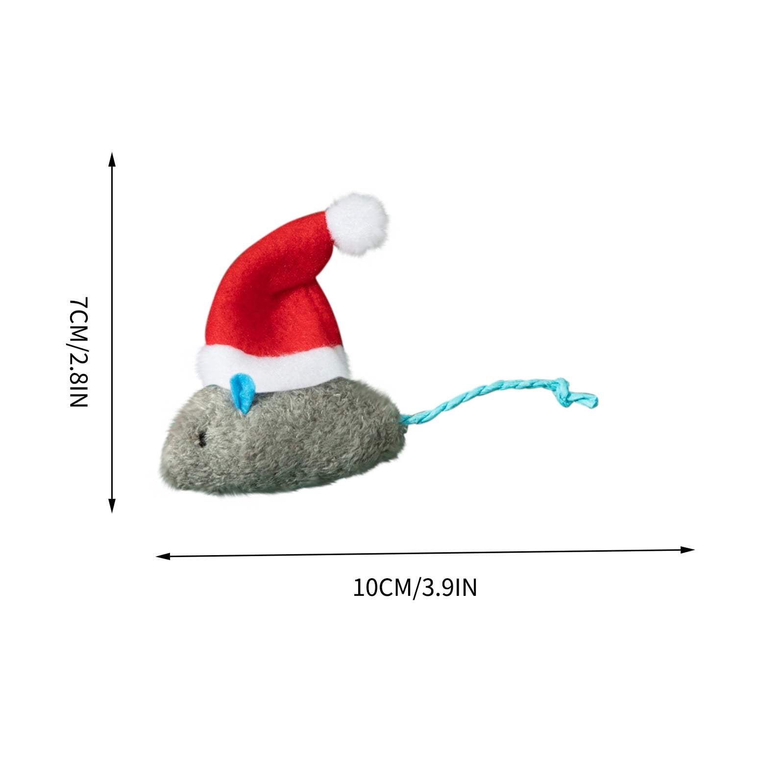 Darzheoy Catnip Toys Interactive Toy Christmas Hat Costume Plush Mouse Shaped Cat Toys for Cat Kitten Indoor B - Image 3