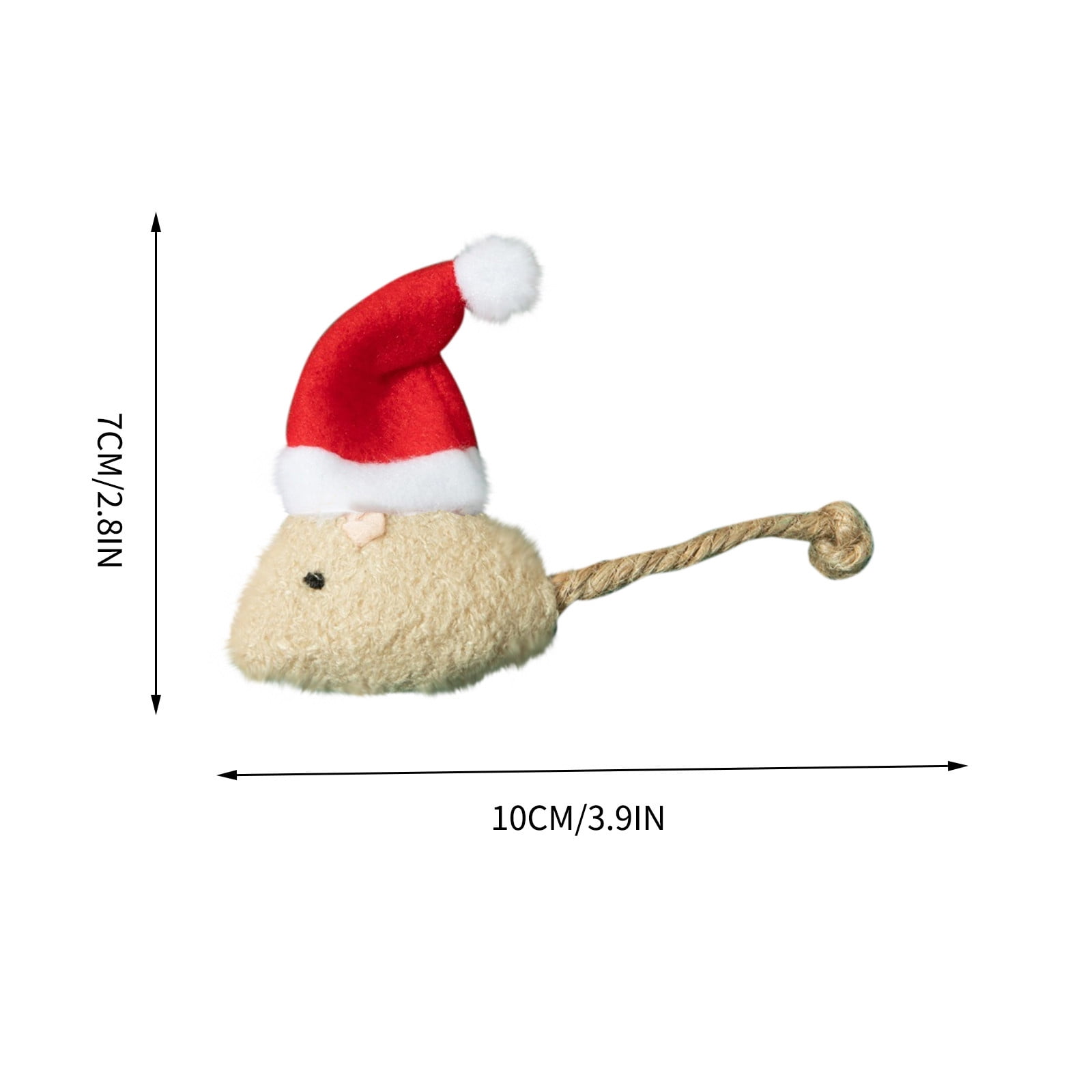 Darzheoy Catnip Toys Interactive Toy Christmas Hat Costume Plush Mouse Shaped Cat Toys for Cat Kitten Indoor C - Image 3