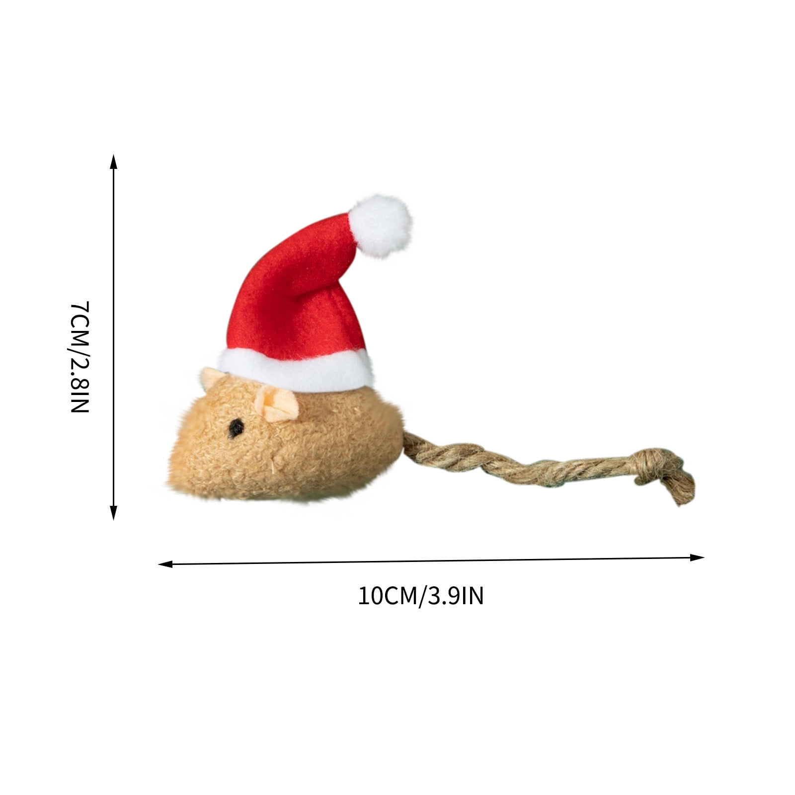 Darzheoy Catnip Toys Interactive Toy Christmas Hat Costume Plush Mouse Shaped Cat Toys for Cat Kitten Indoor D - Image 3