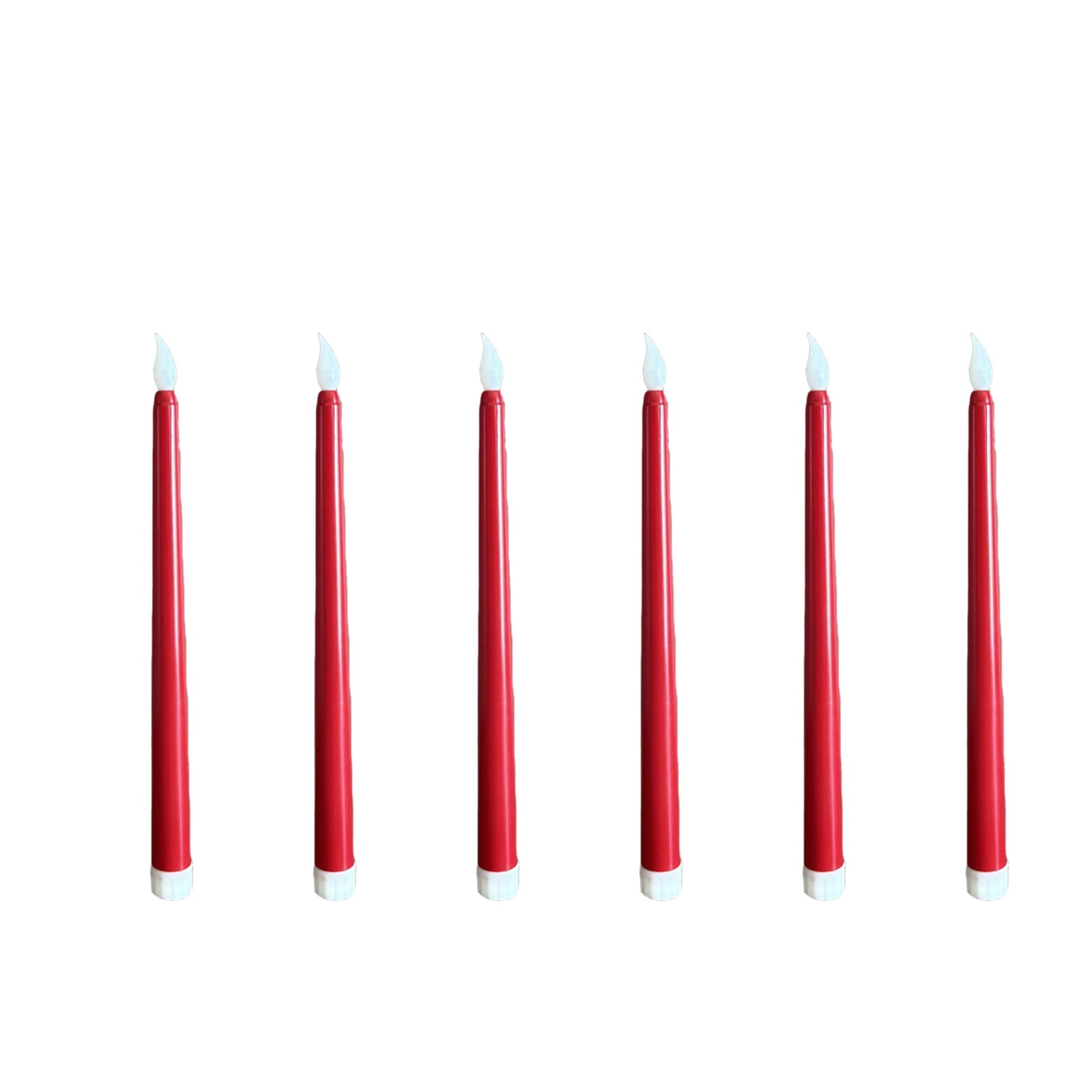 Darzheoy 6 Pcs Flameless Taper Candles with Remote, 10.8 inches Plastic Red LED CandleSticks with Flickering Light, Battery Operated Window Candles for Christmas Decoration Red - Image 1