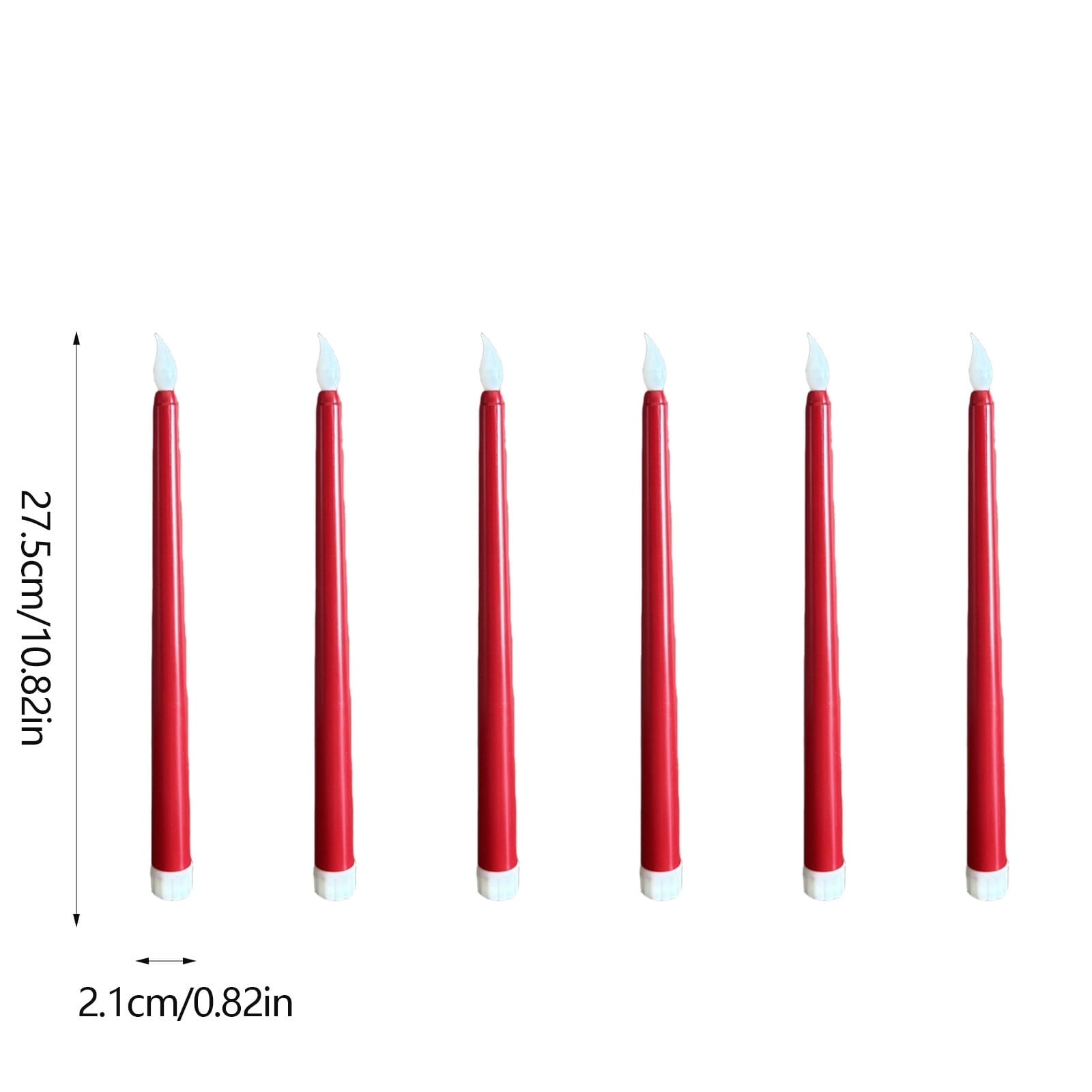 Darzheoy 6 Pcs Flameless Taper Candles with Remote, 10.8 inches Plastic Red LED CandleSticks with Flickering Light, Battery Operated Window Candles for Christmas Decoration Red - Image 3