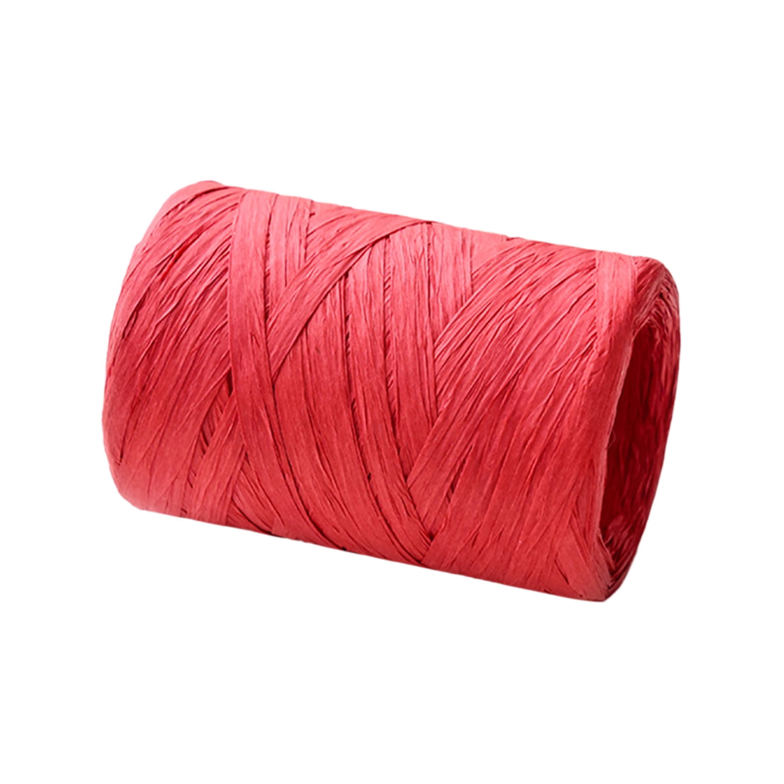 Darzheoy Raffia Ribbon, Christmas Gift Wrapping Raffia Paper String Ribbon Packing Paper Twine for Craft DIY Supply Christmas, 328ft Red - Image 1