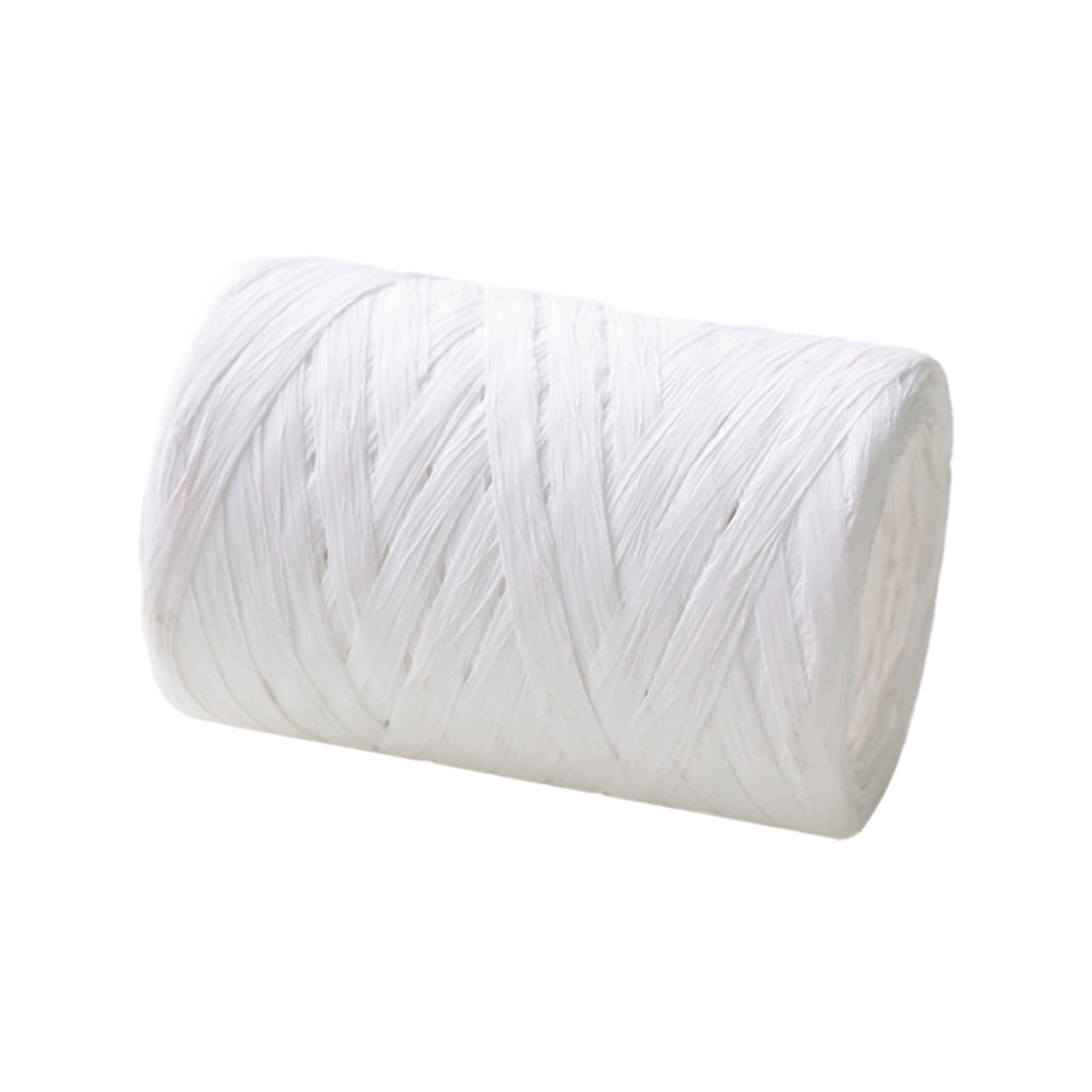Darzheoy Raffia Ribbon, Christmas Gift Wrapping Raffia Paper String Ribbon Packing Paper Twine for Craft DIY Supply Christmas, 328ft White - Image 1