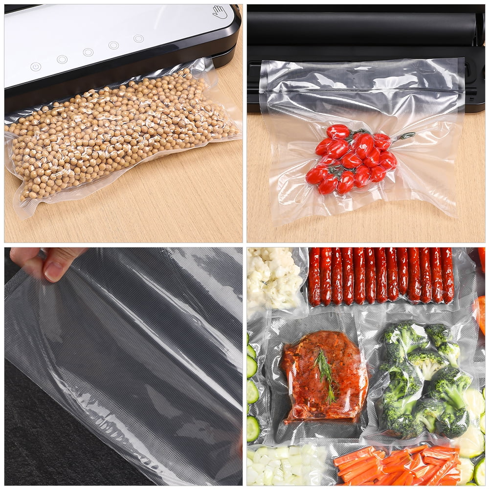 SKISUNO Vacuum Sealer Bags 2 Rolls Transparent Food Storage Bags 196.5x11x0.04 Inches and Reusable 500.00X28.00X0.10CM Transparent - Image 2