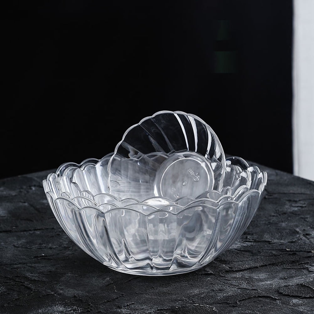 Luxshiny Transparent Acrylic Lotus Bowl - Lightweight Serving Bowl for Salad, Fruits, Desserts, Ideal for Parties, Gatherings, and Everyday Use 13.2*13.2*5.2cm As Shown - Image 3