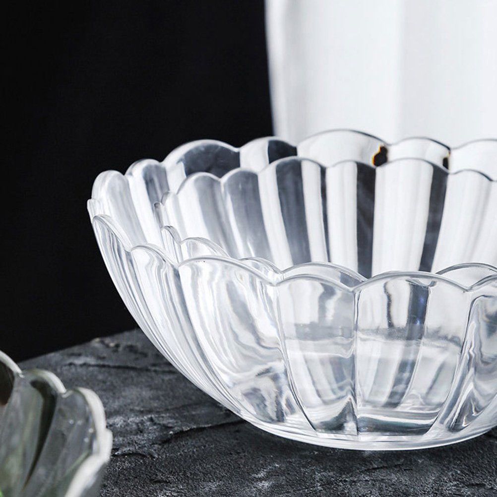 Luxshiny Transparent Acrylic Lotus Bowl - Lightweight Serving Bowl for Salad, Fruits, Desserts, Ideal for Parties, Gatherings, and Everyday Use 13.2*13.2*5.2cm As Shown - Image 4