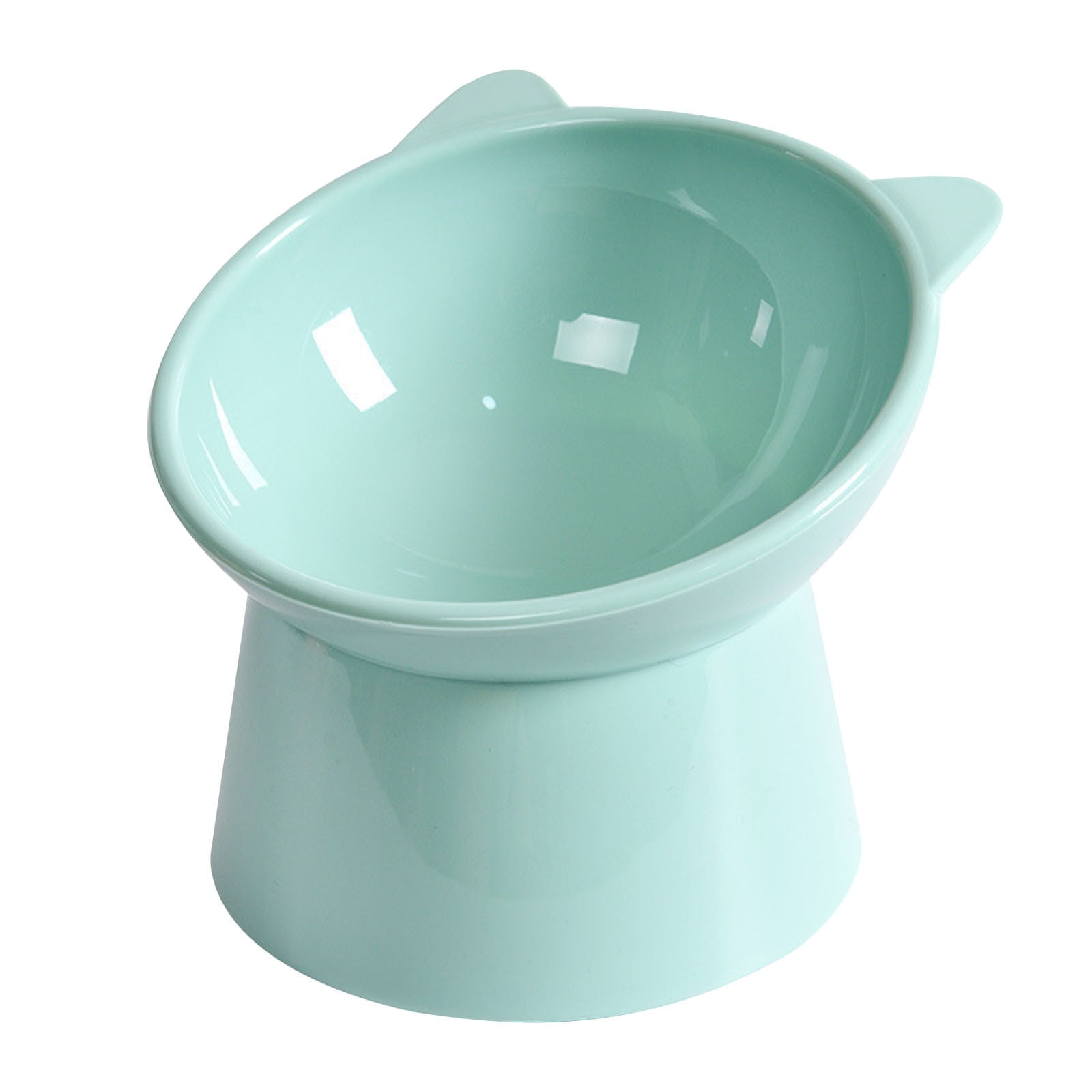 Darzheoy Raised Cat Food Bowl 15 Degrees Elevated Cat Bowls Anti Vomiting Tilted Raised Cat Food Bowl Plastic Slanted Stand Bowls for Pet Feeder Green - Image 1