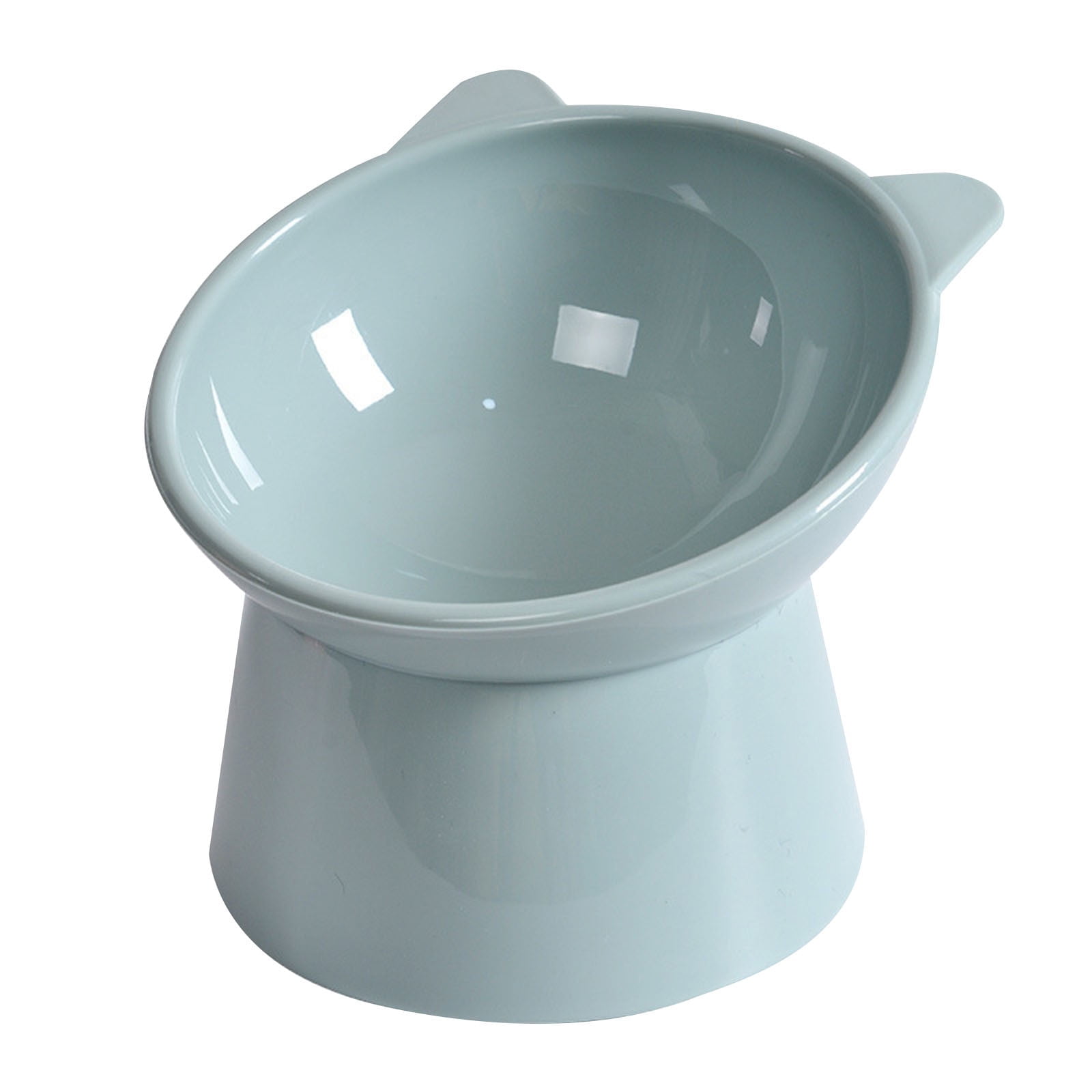 Darzheoy Raised Cat Food Bowl 15 Degrees Elevated Cat Bowls Anti Vomiting Tilted Raised Cat Food Bowl Plastic Slanted Stand Bowls for Pet Feeder Light Blue - Image 1