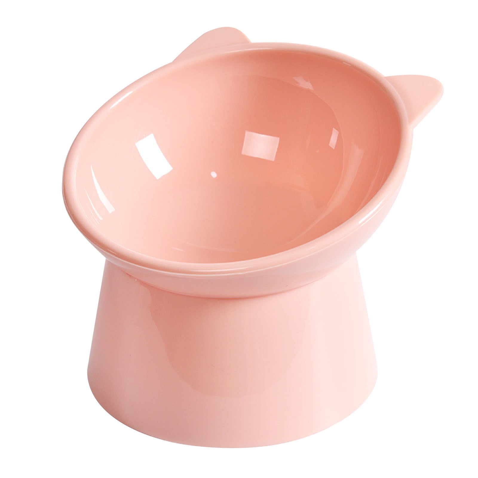 Darzheoy Raised Cat Food Bowl 15 Degrees Elevated Cat Bowls Anti Vomiting Tilted Raised Cat Food Bowl Plastic Slanted Stand Bowls for Pet Feeder Pink - Image 1