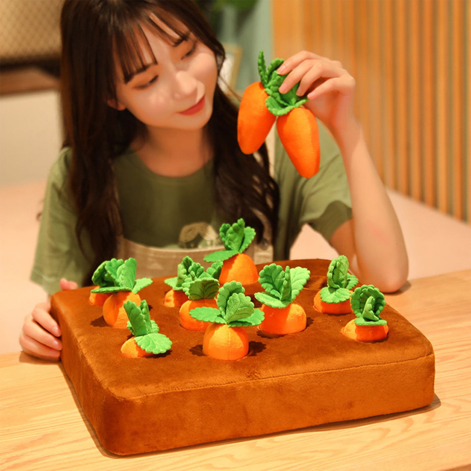 Darzheoy Carrot Dog Toy, Carrot Snuffle Mat for Dogs, Carrots Plush Puzzle Toys, Carrots Enrichment Dog Puzzle Toys, Hide and Seek Carrot Pet Interactive Toy B - Image 3