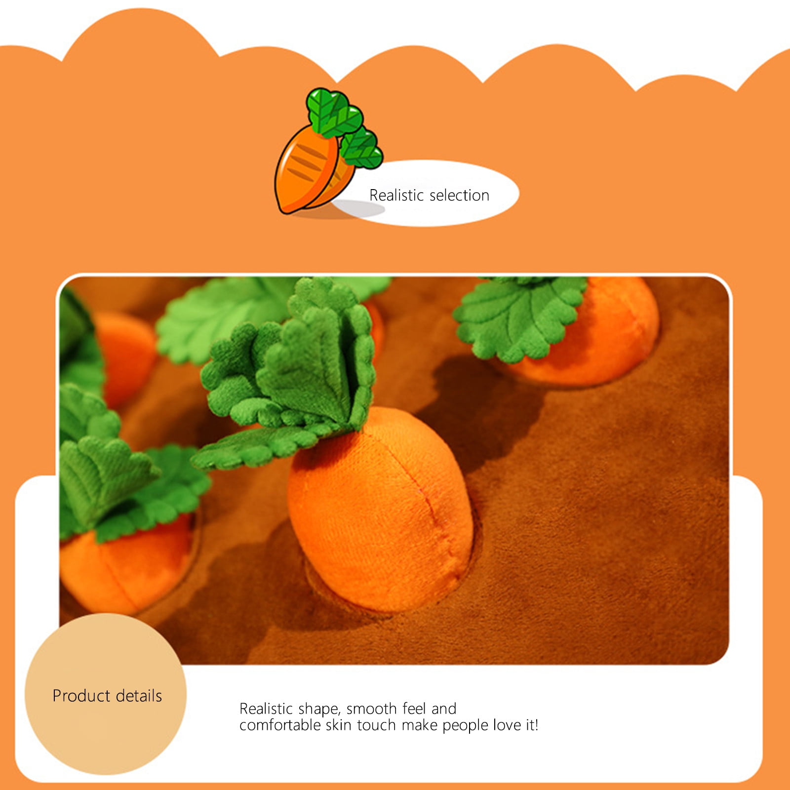 Darzheoy Carrot Dog Toy, Carrot Snuffle Mat for Dogs, Carrots Plush Puzzle Toys, Carrots Enrichment Dog Puzzle Toys, Hide and Seek Carrot Pet Interactive Toy B - Image 7