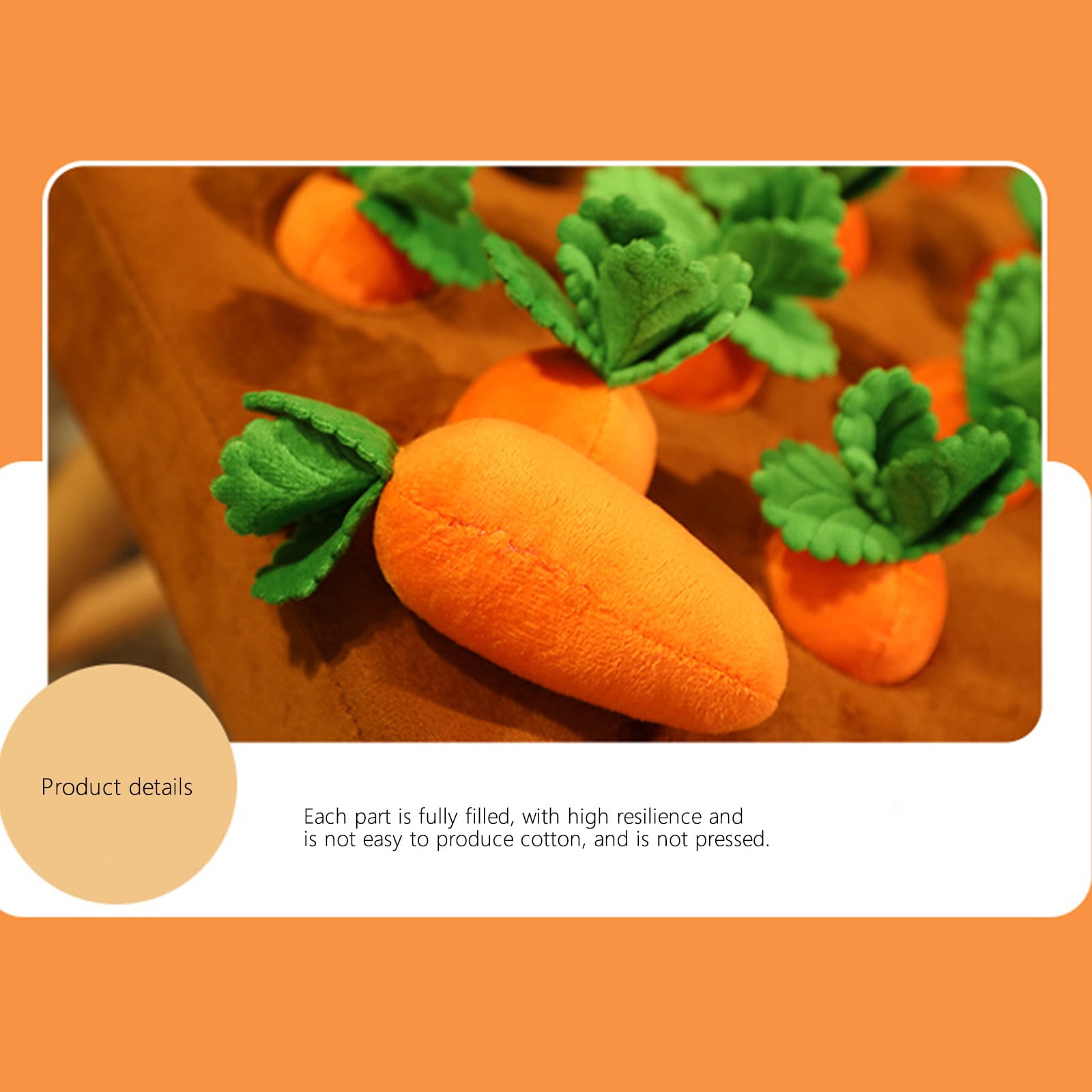 Darzheoy Carrot Dog Toy, Carrot Snuffle Mat for Dogs, Carrots Plush Puzzle Toys, Carrots Enrichment Dog Puzzle Toys, Hide and Seek Carrot Pet Interactive Toy B - Image 8