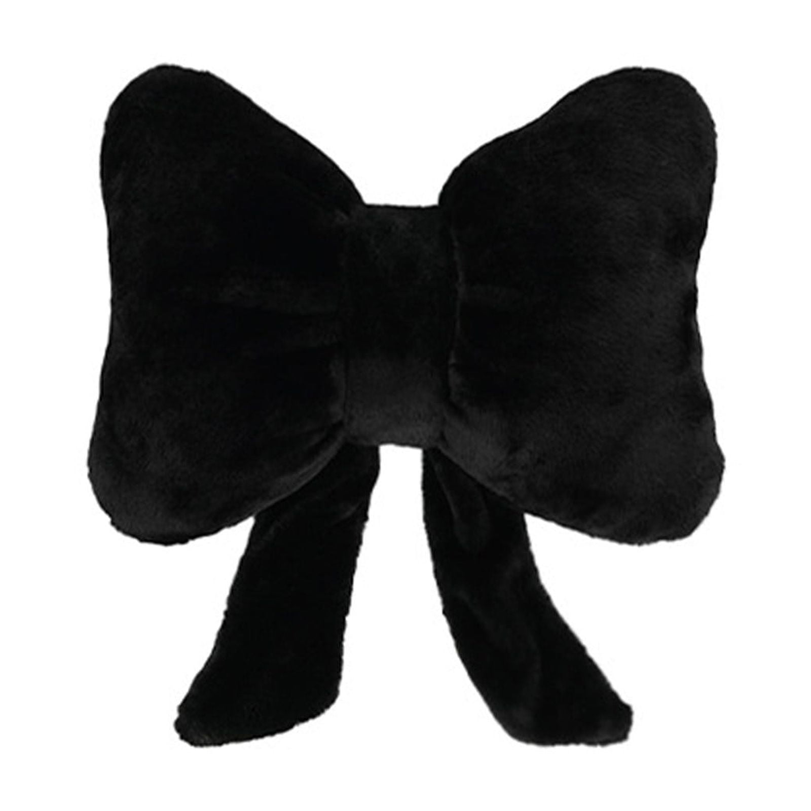 Darzheoy Bow Shaped Throw Pillow Soft Stuffed Bow Christmas Decorations Soft Furry Bow Throw Pillows Cute Bowknot Plush Pillow Home Decor for Couch Living Room Bed Black - Image 1
