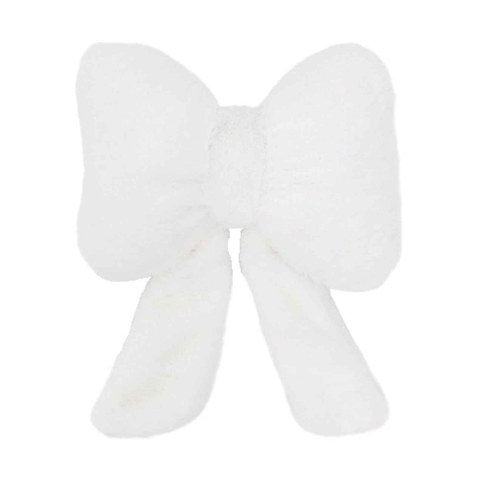 Darzheoy Bow Shaped Throw Pillow Soft Stuffed Bow Christmas Decorations Soft Furry Bow Throw Pillows Cute Bowknot Plush Pillow Home Decor for Couch Living Room Bed White - Image 1
