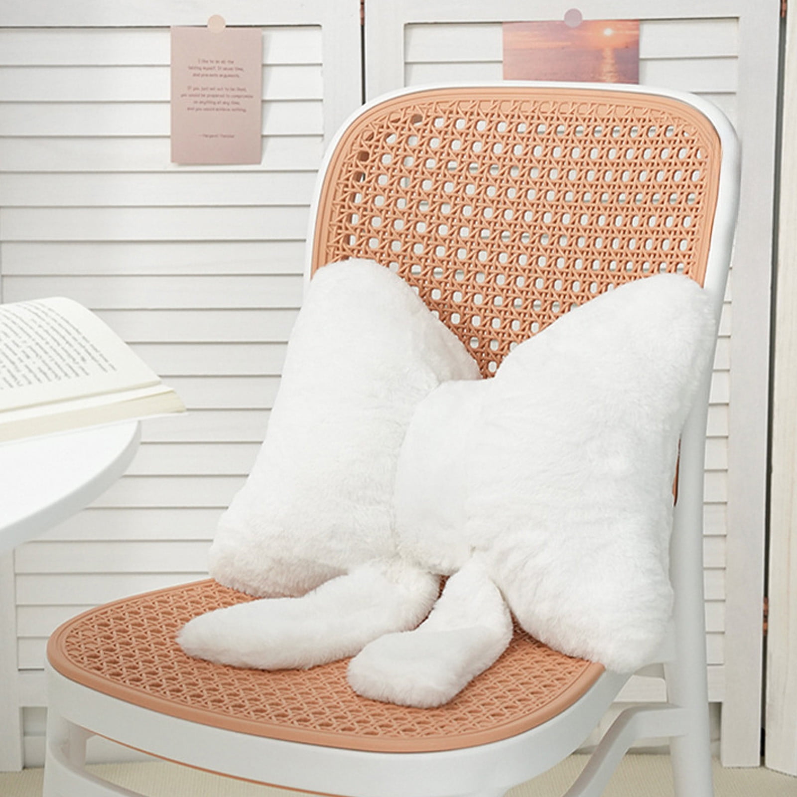 Darzheoy Bow Shaped Throw Pillow Soft Stuffed Bow Christmas Decorations Soft Furry Bow Throw Pillows Cute Bowknot Plush Pillow Home Decor for Couch Living Room Bed White - Image 6