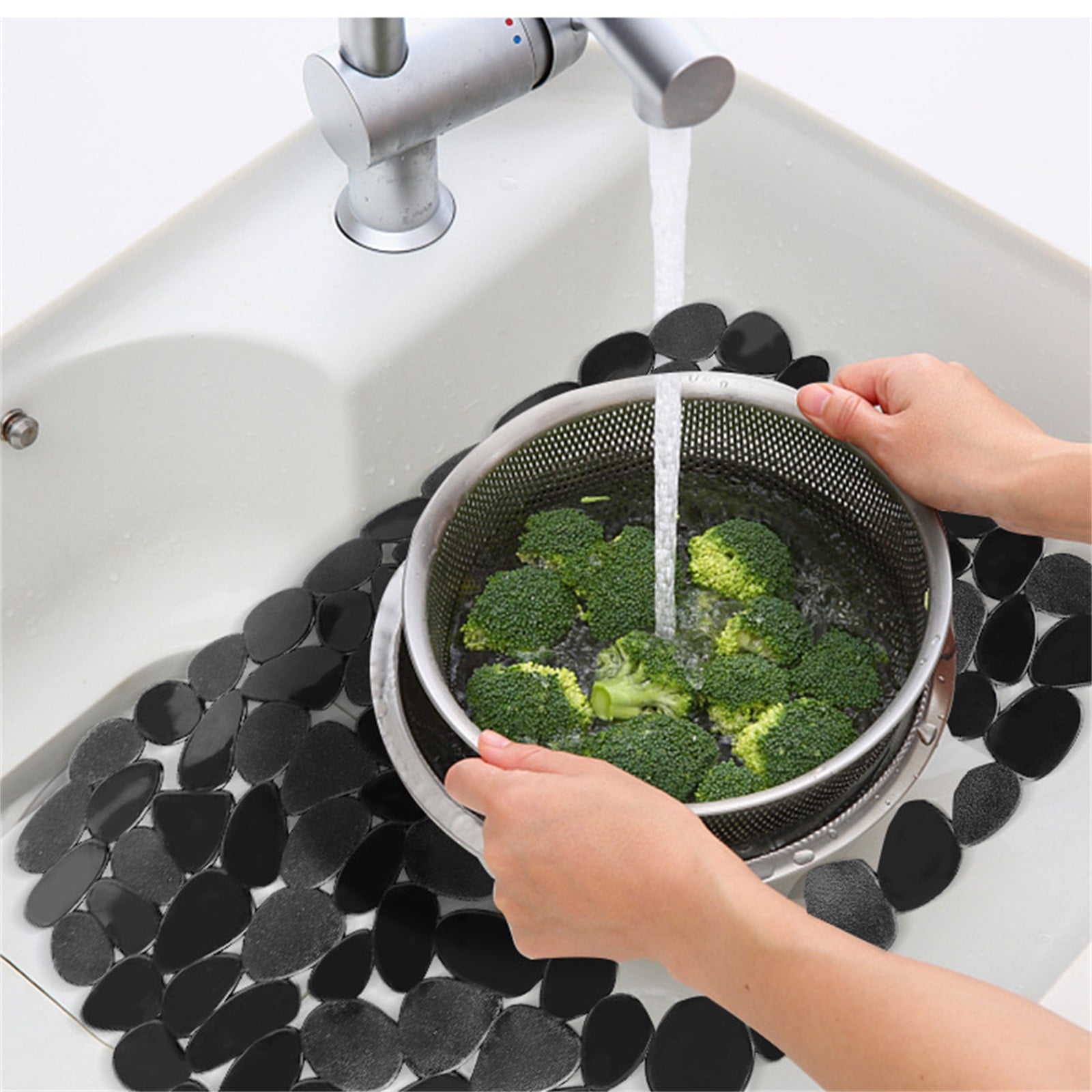 Darzheoy Pebble Sink Mat for Stainless Steel/Ceramic Sinks, PVC Sink Protectors Mats for Bottom of Kitchen Sink, Dish Drying Mat for Dishes and Glassware A - Image 3