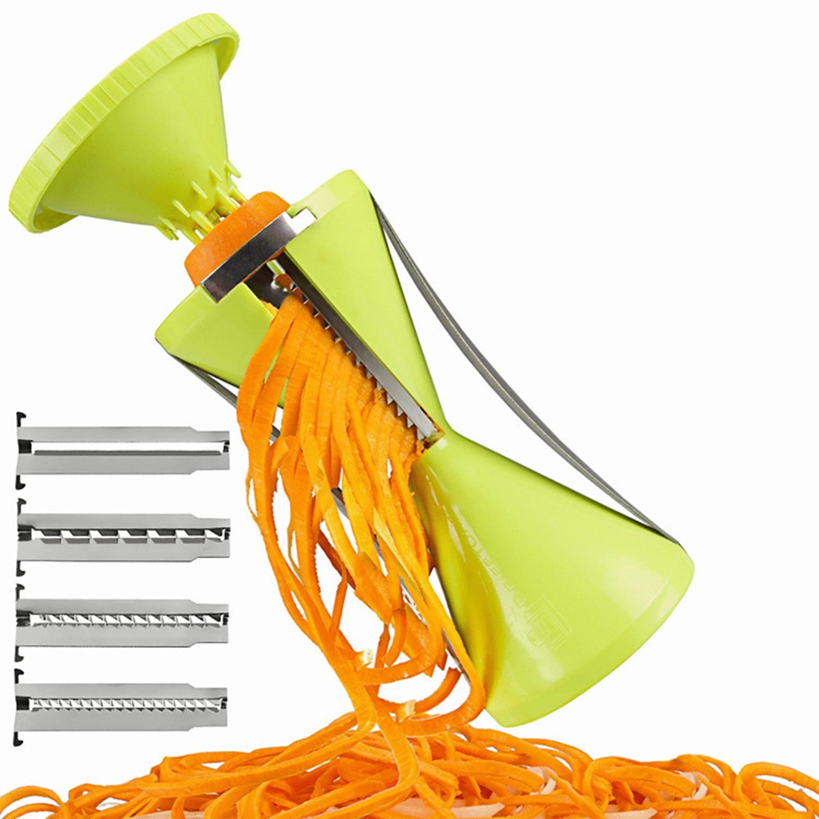 Darzheoy Spiralizer, Stainless Steel Vegetable Cutter for Large or Small Veggie Spaghetti Zucchini Carrot Pasta Noodle Maker Green - Image 1
