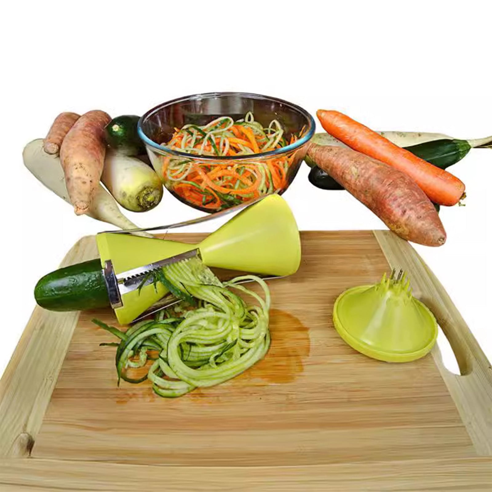 Darzheoy Spiralizer, Stainless Steel Vegetable Cutter for Large or Small Veggie Spaghetti Zucchini Carrot Pasta Noodle Maker Green - Image 5