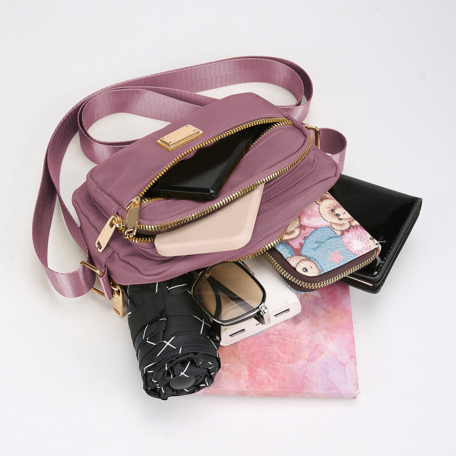 Darzheoy Fanny Packs for Women Crossbody Backpack Shoulder Messenger Bag Waterproof Everywhere Crossbody Belt Bag for Workout Running Travelling Pink - Image 4