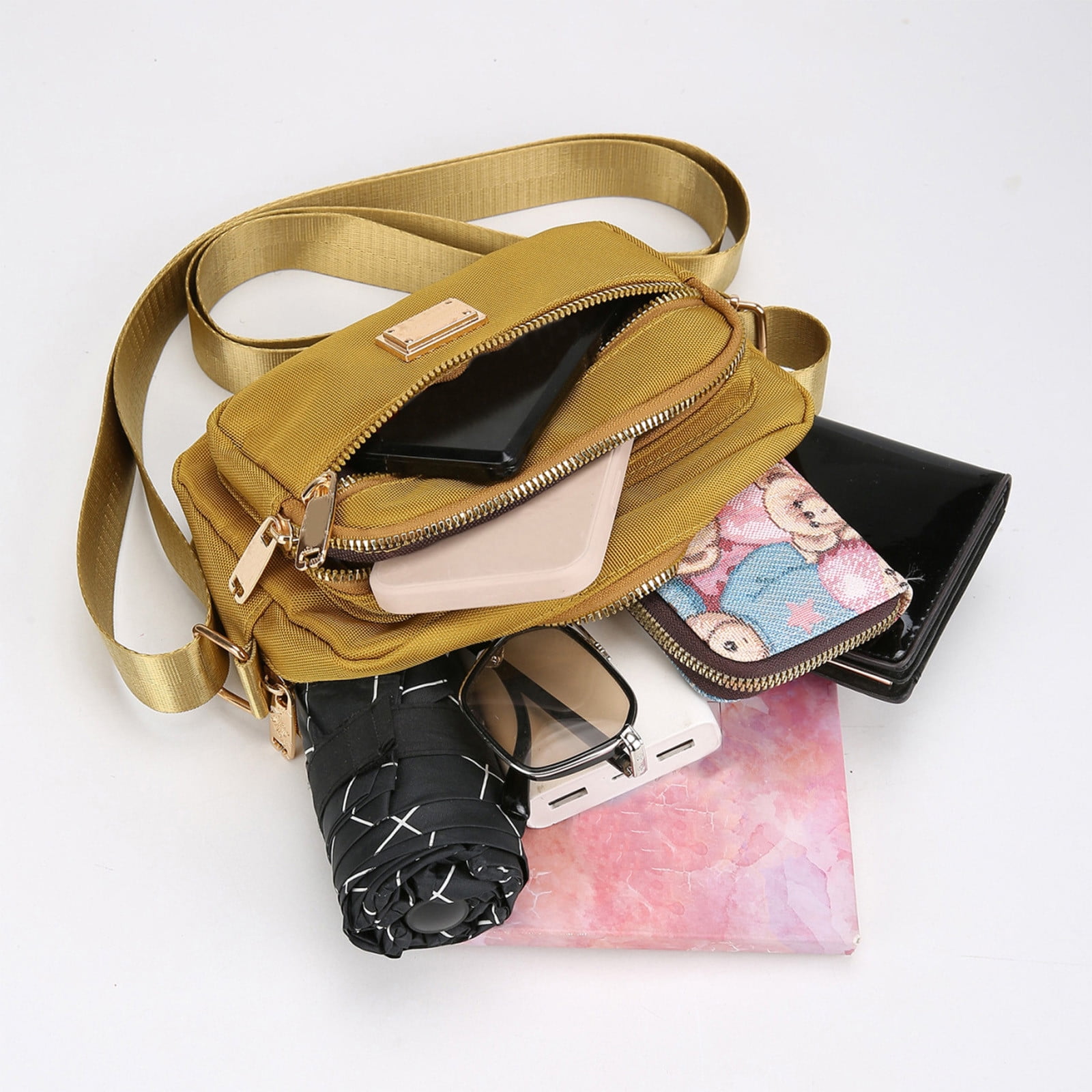 Darzheoy Fanny Packs for Women Crossbody Backpack Shoulder Messenger Bag Waterproof Everywhere Crossbody Belt Bag for Workout Running Travelling Yellow - Image 6