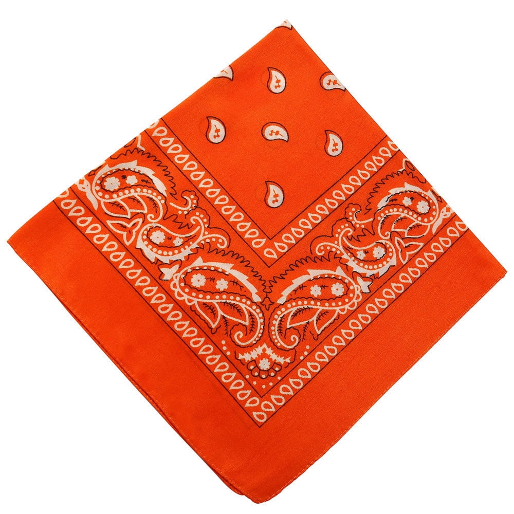 Darzheoy 22 inch Cotton Paisley Bandana Multi Colored Set Cowboy Bandana Head Scarf Double-sided for Men & Women Bronze - Image 1