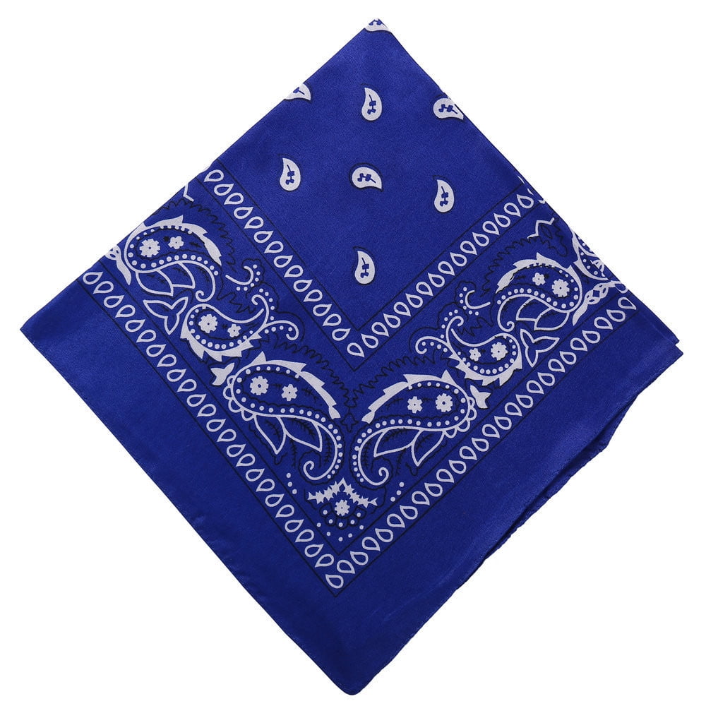 Darzheoy 22 inch Cotton Paisley Bandana Multi Colored Set Cowboy Bandana Head Scarf Double-sided for Men & Women Dark Blue - Image 1