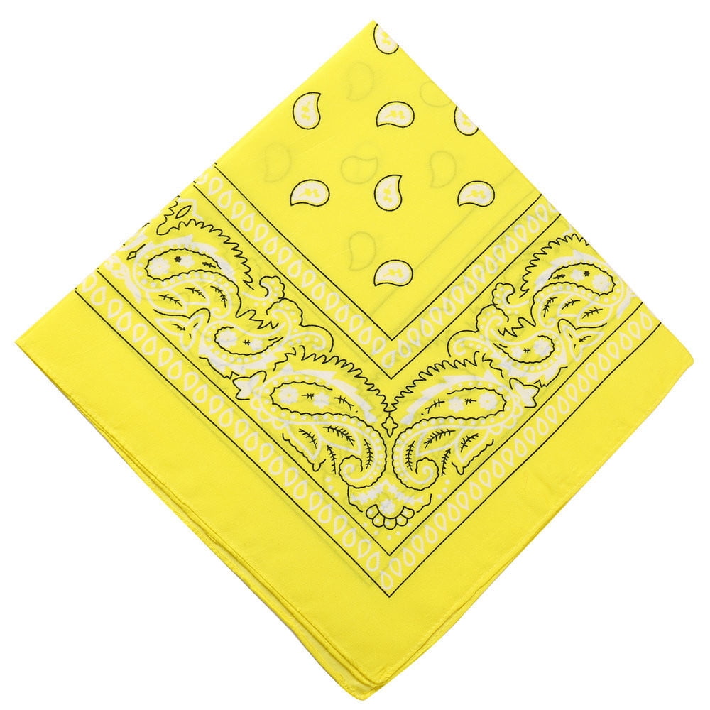Darzheoy 22 inch Cotton Paisley Bandana Multi Colored Set Cowboy Bandana Head Scarf Double-sided for Men & Women Gold - Image 1