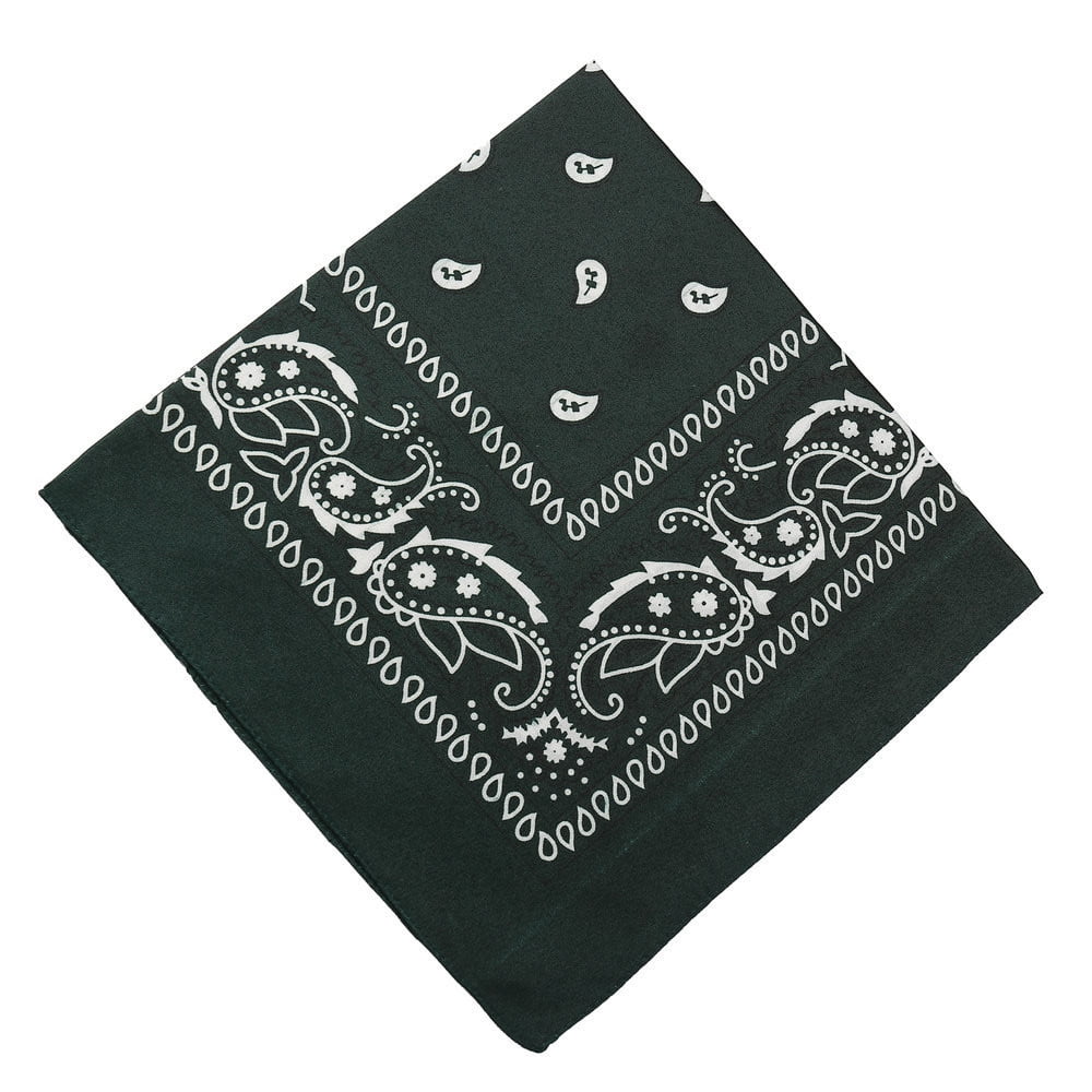 Darzheoy 22 inch Cotton Paisley Bandana Multi Colored Set Cowboy Bandana Head Scarf Double-sided for Men & Women Mint Green - Image 1