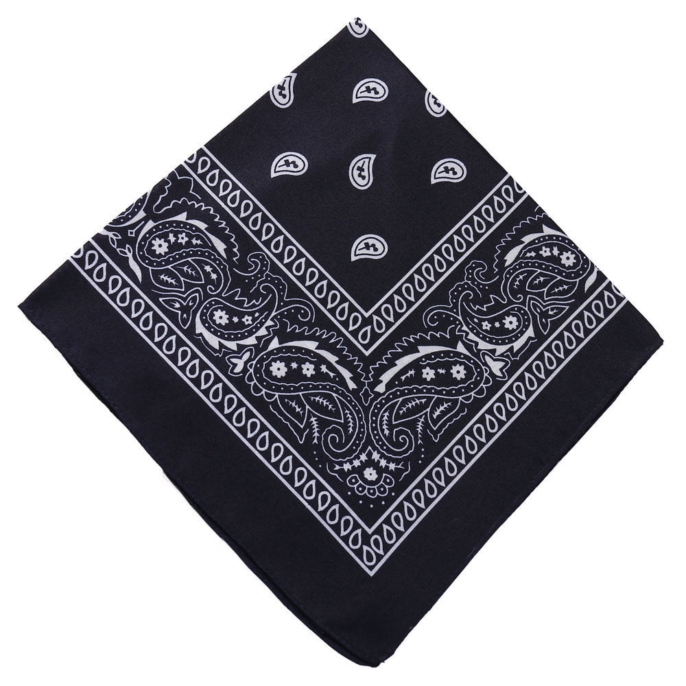 Darzheoy 22 inch Cotton Paisley Bandana Multi Colored Set Cowboy Bandana Head Scarf Double-sided for Men & Women Navy - Image 1