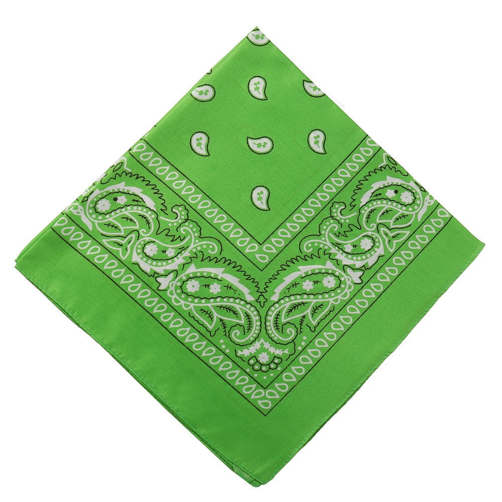 Darzheoy 22 inch Cotton Paisley Bandana Multi Colored Set Cowboy Bandana Head Scarf Double-sided for Men & Women Olive Green - Image 1