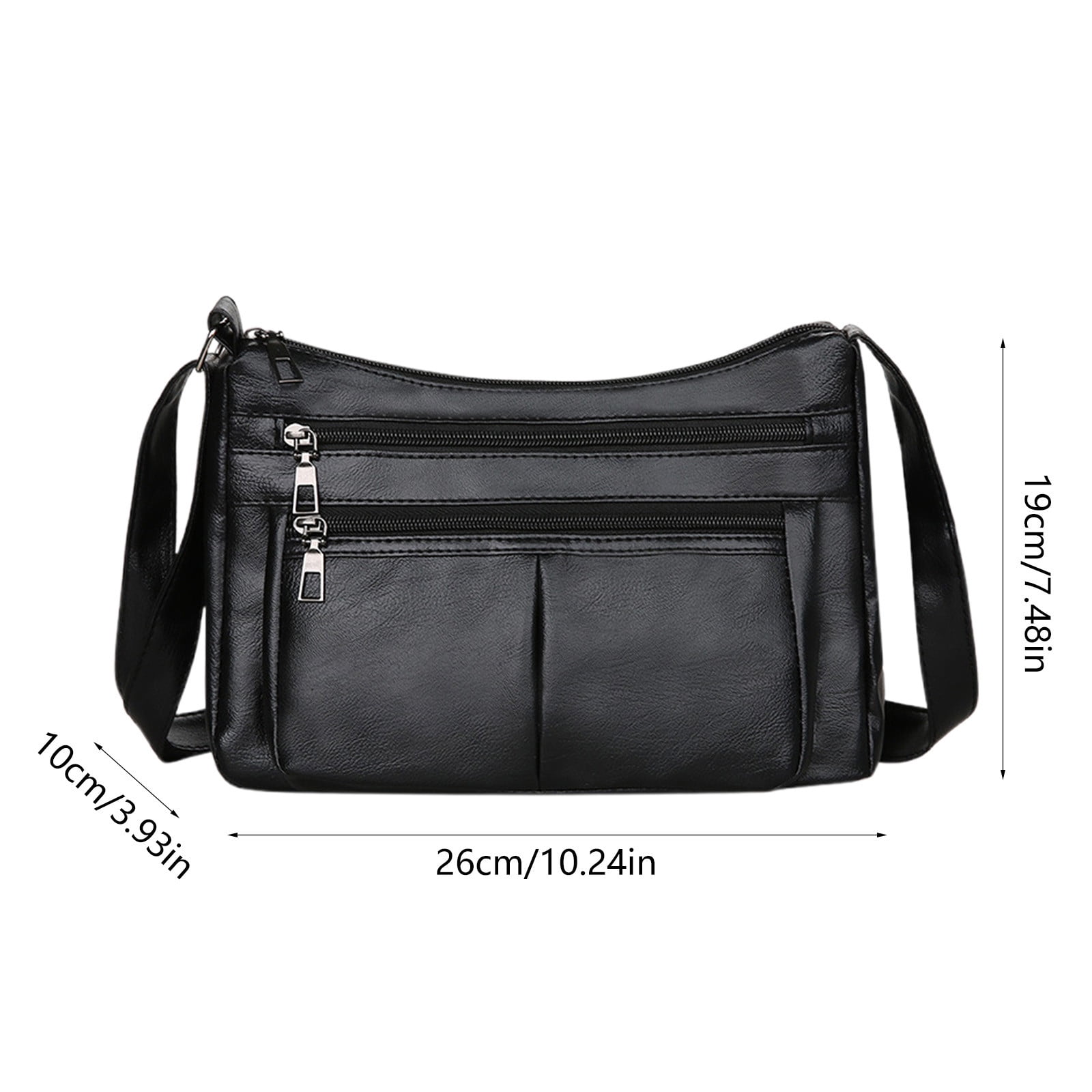 Darzheoy Purses for Women Soft PU Leather Shoulder Bag Ladies Crossbody Purse and handbags Lightweight Pocketbook Black - Image 2