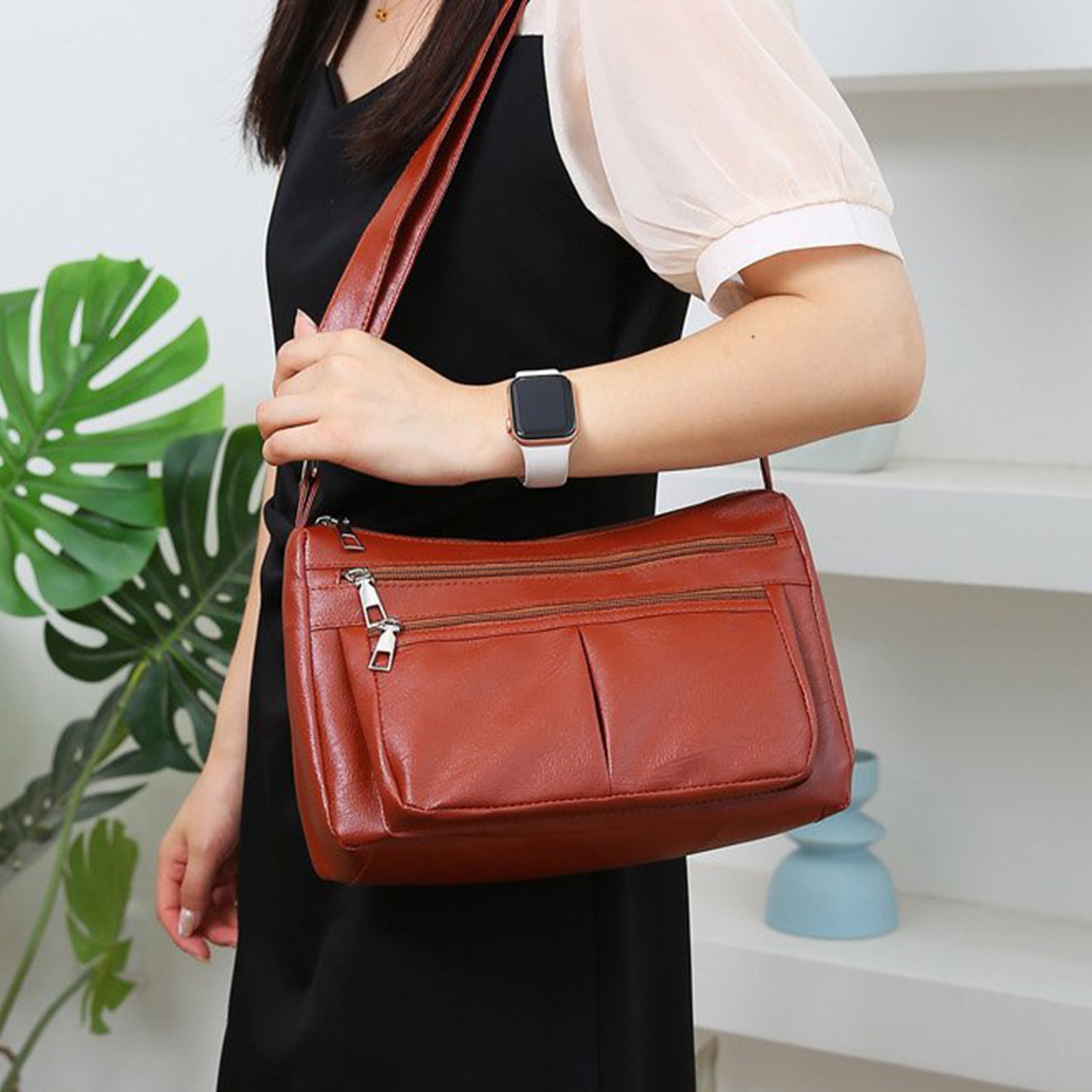 Darzheoy Purses for Women Soft PU Leather Shoulder Bag Ladies Crossbody Purse and handbags Lightweight Pocketbook Brown - Image 3