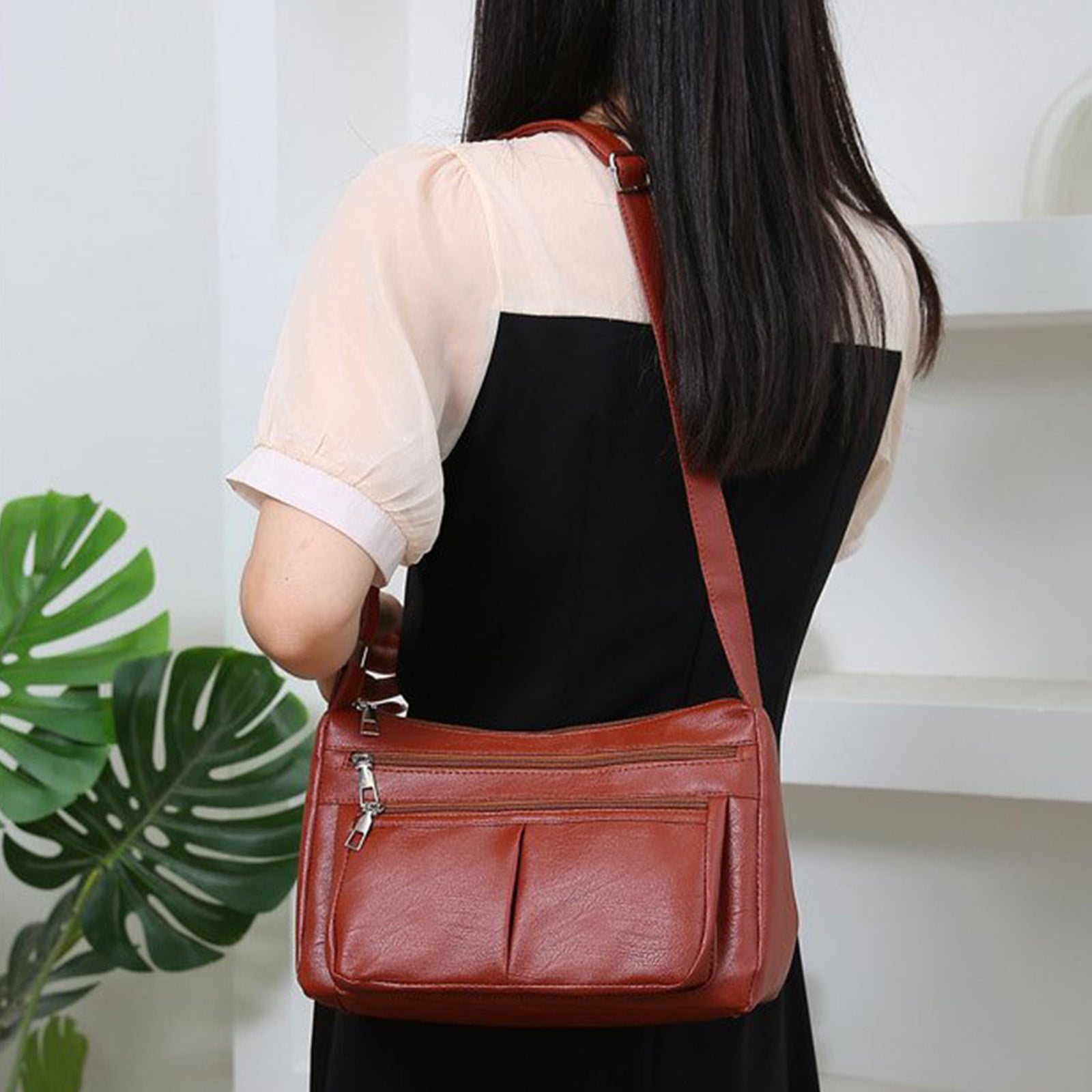 Darzheoy Purses for Women Soft PU Leather Shoulder Bag Ladies Crossbody Purse and handbags Lightweight Pocketbook Brown - Image 4