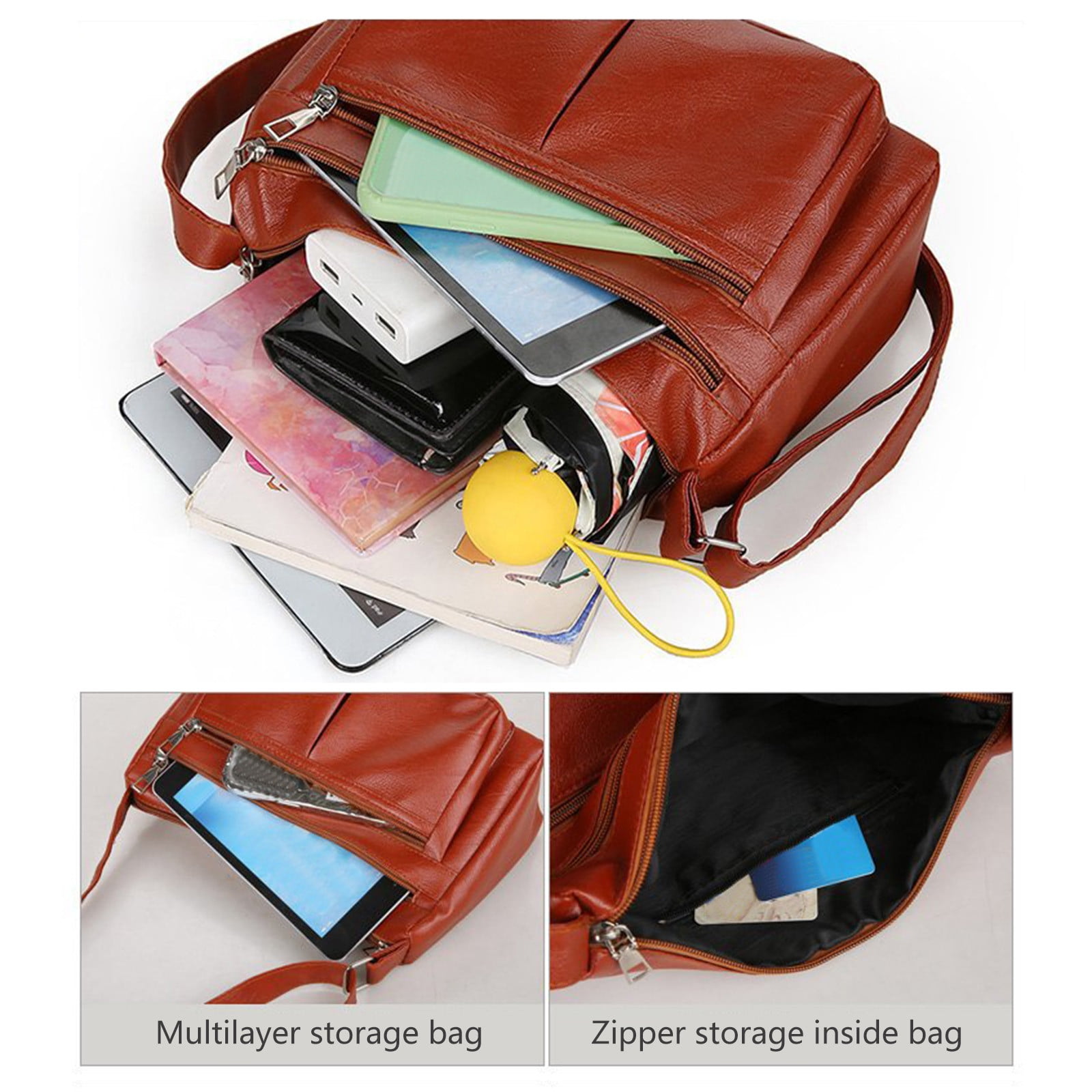 Darzheoy Purses for Women Soft PU Leather Shoulder Bag Ladies Crossbody Purse and handbags Lightweight Pocketbook Brown - Image 5