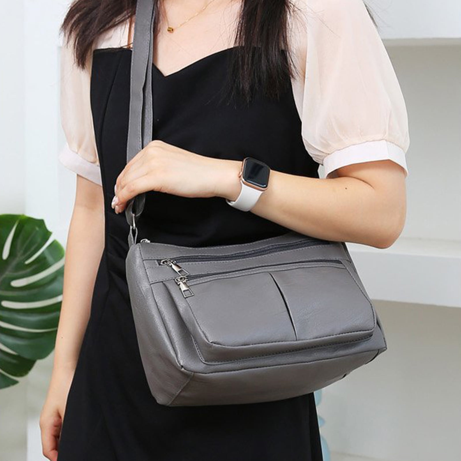Darzheoy Purses for Women Soft PU Leather Shoulder Bag Ladies Crossbody Purse and handbags Lightweight Pocketbook Gray - Image 3